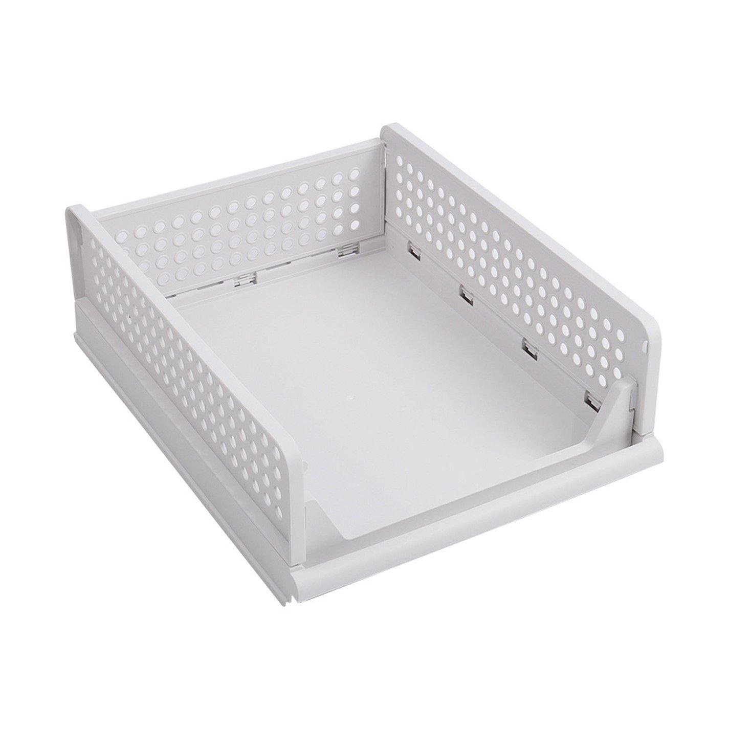 Off White - LIFE IDEAS - 1 Tier Open Design Stackable Storage Basket - 2