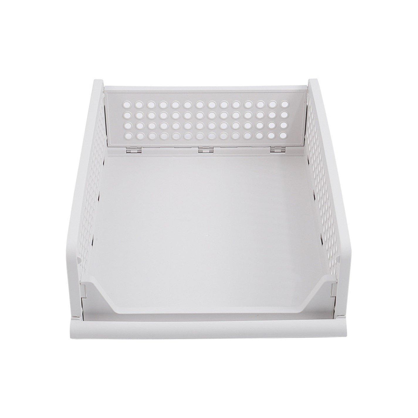 Off White - LIFE IDEAS - 1 Tier Open Design Stackable Storage Basket - 3