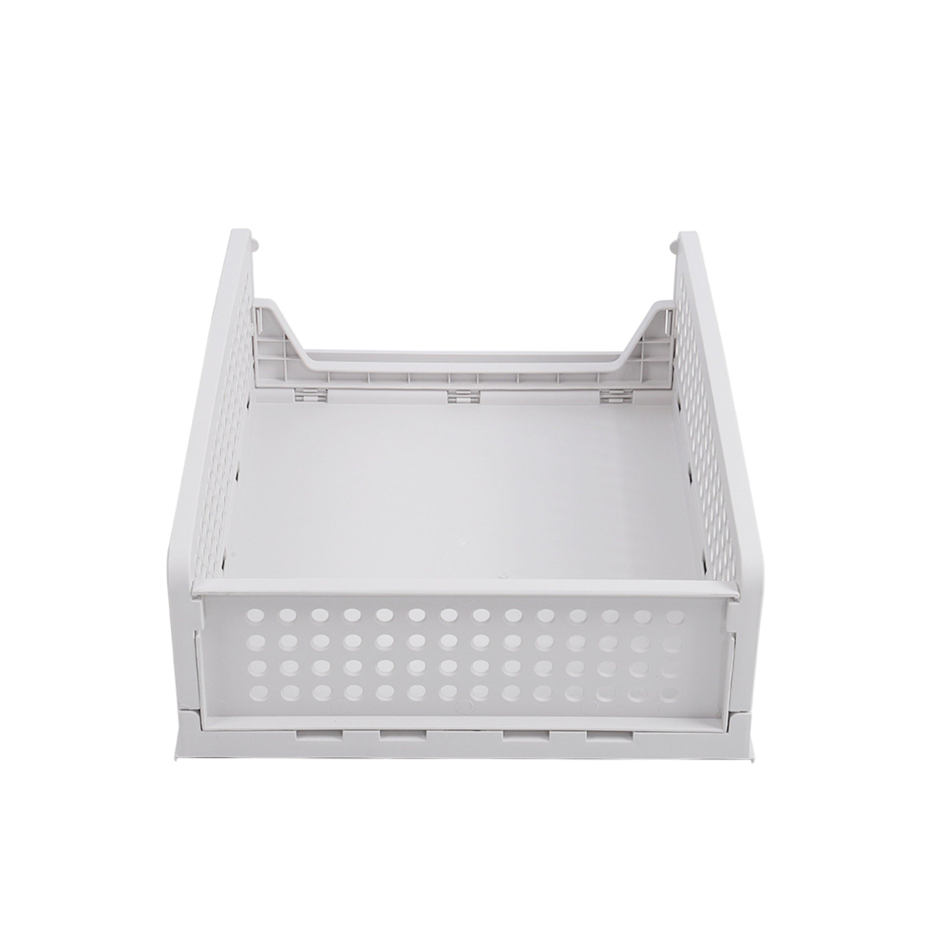 Off White - LIFE IDEAS - 1 Tier Open Design Stackable Storage Basket - 6