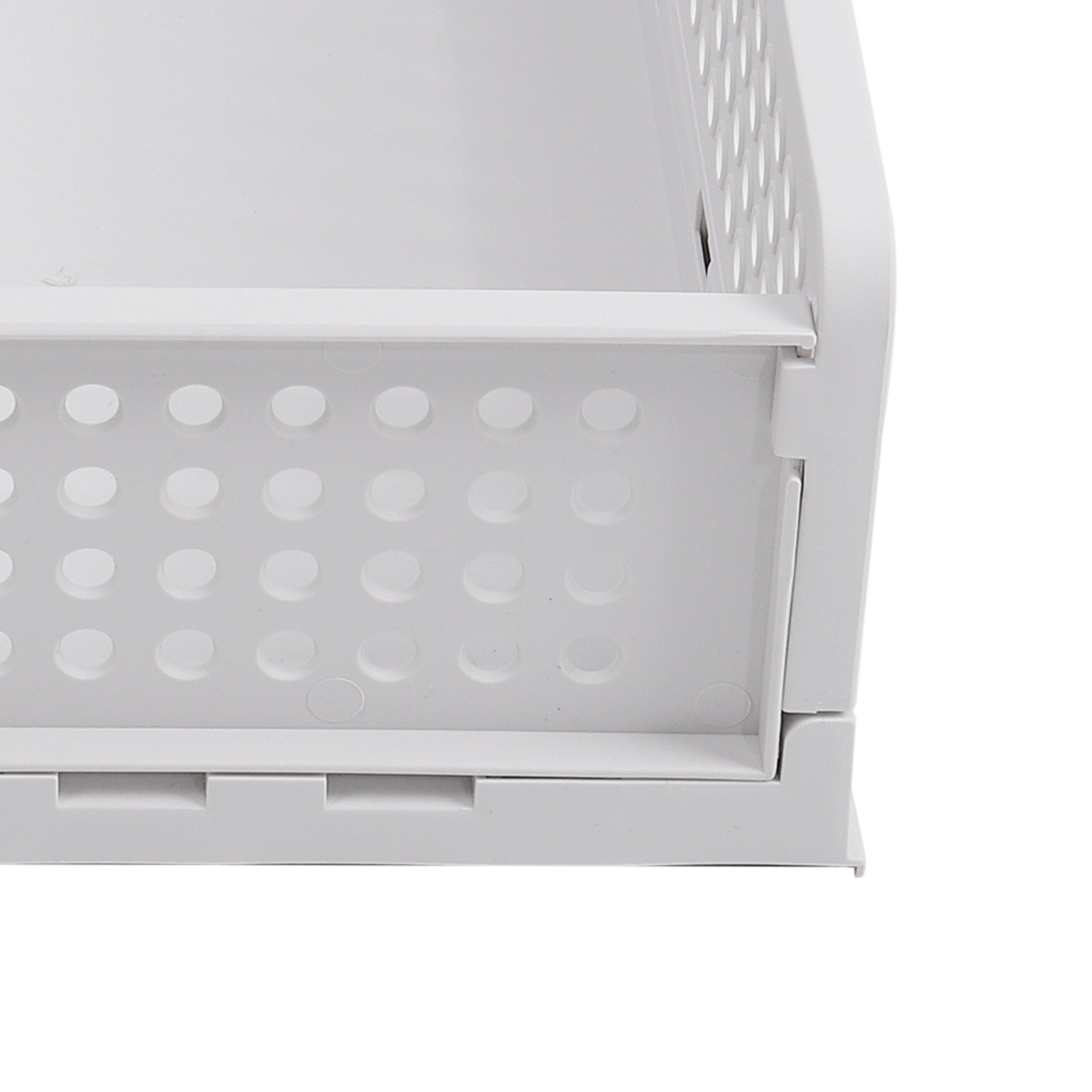 Off White - LIFE IDEAS - 1 Tier Open Design Stackable Storage Basket - 9