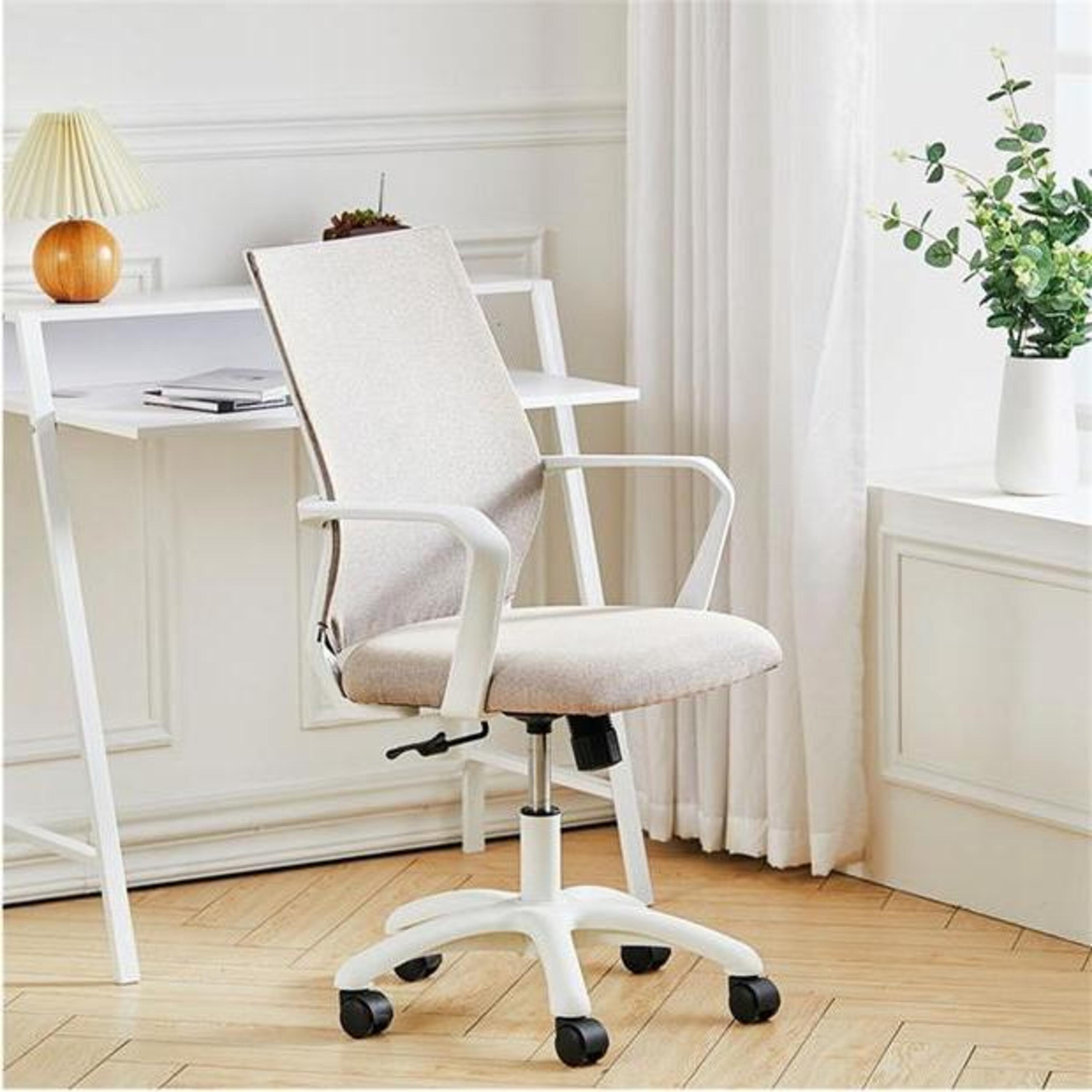 Khakiwhite - Kabinet UK - Curved Back Swivel Office Chair - 1