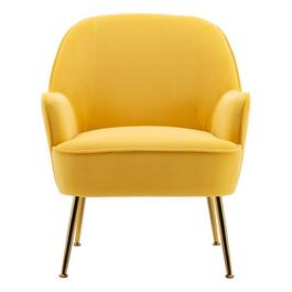 Cottonfy UK Velvet Armchair with Gold Electroplated Legs