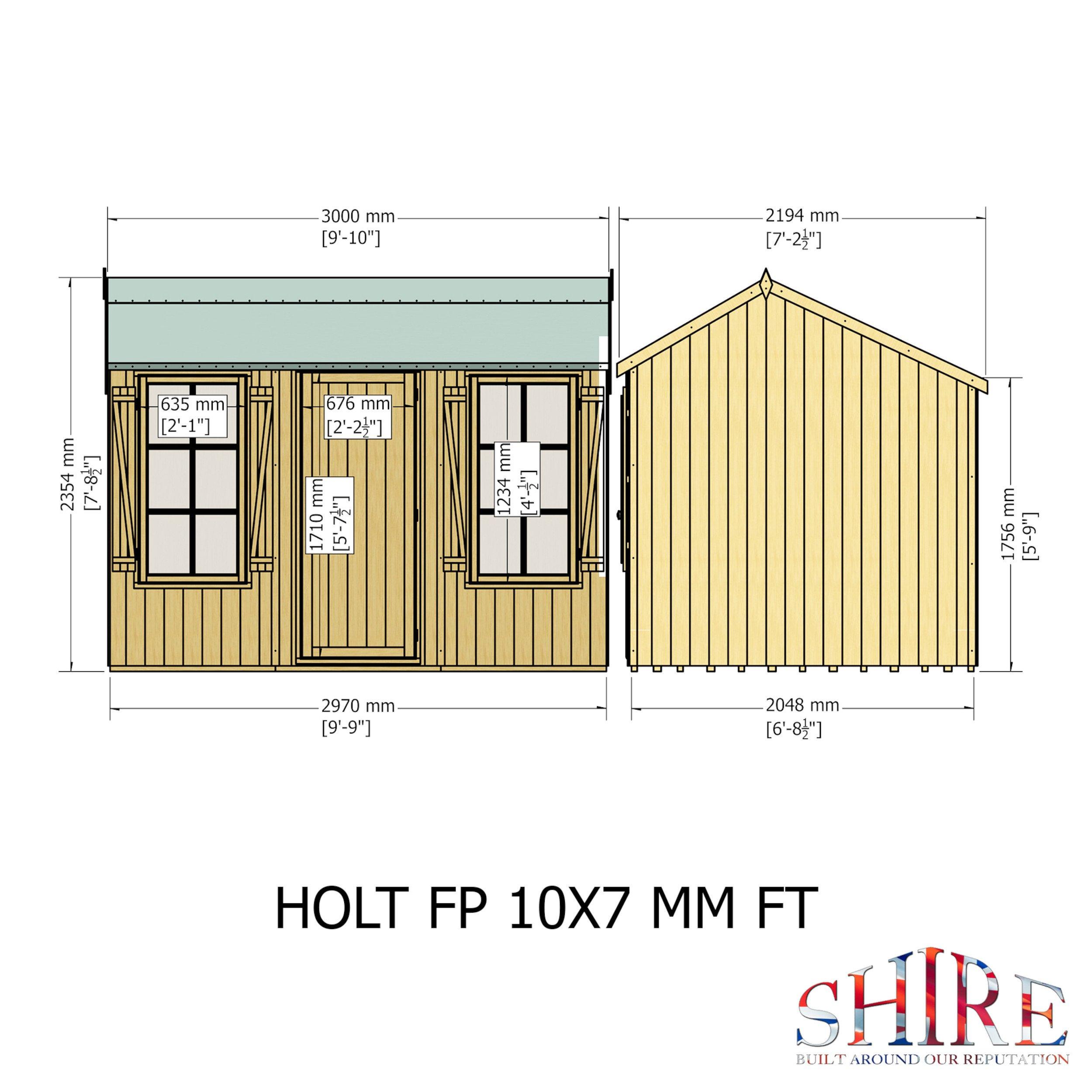 Wood - Shire - Holt 7x10 Single Door Shed - 4