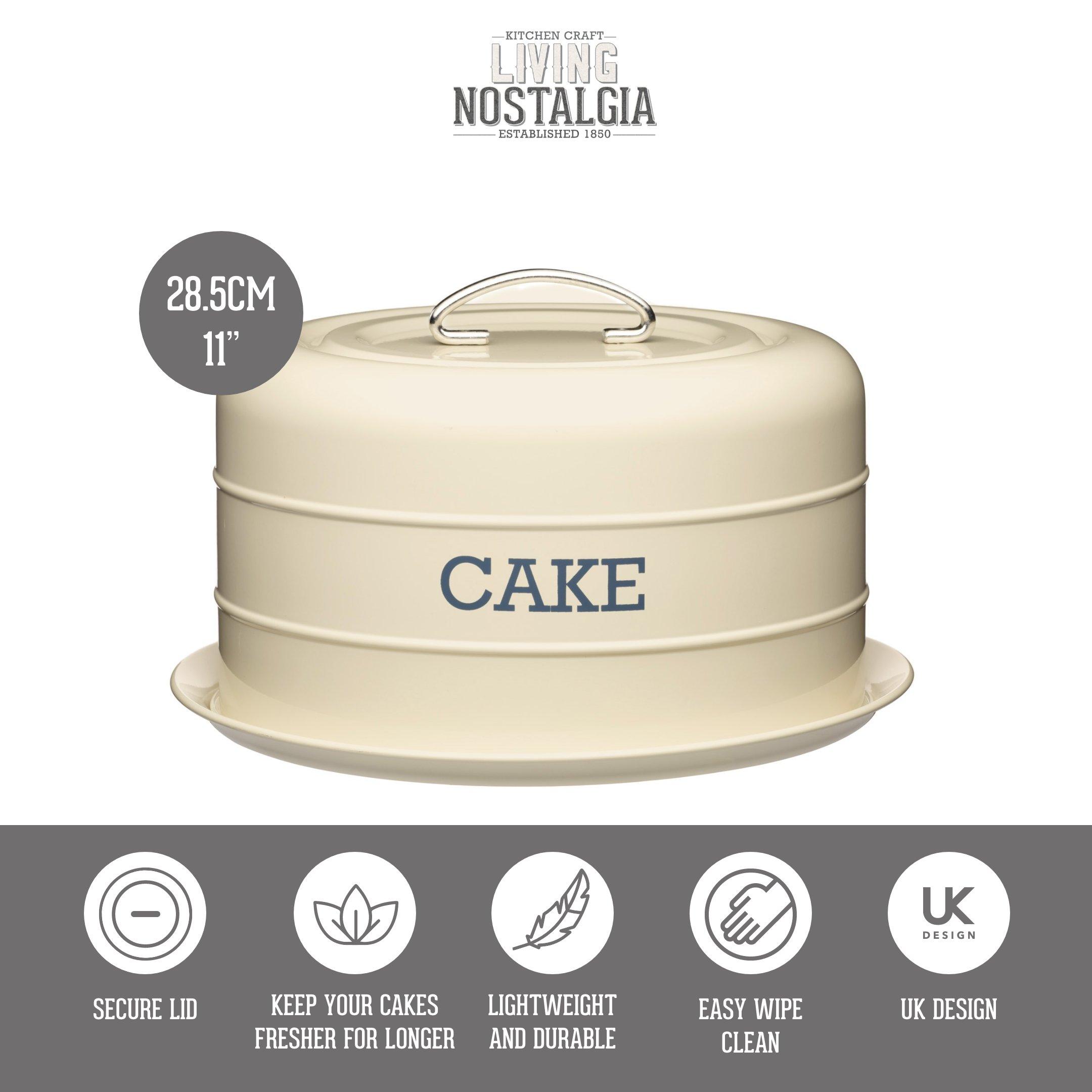 Cream - KitchenCraft - Living Nostalgia Antique Cream Domed Cake Tin - 3