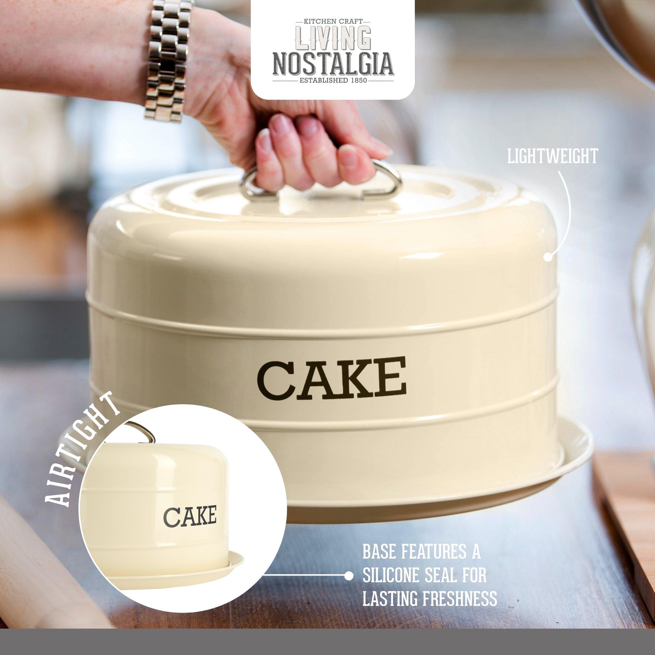 Cream - KitchenCraft - Living Nostalgia Antique Cream Domed Cake Tin - 4