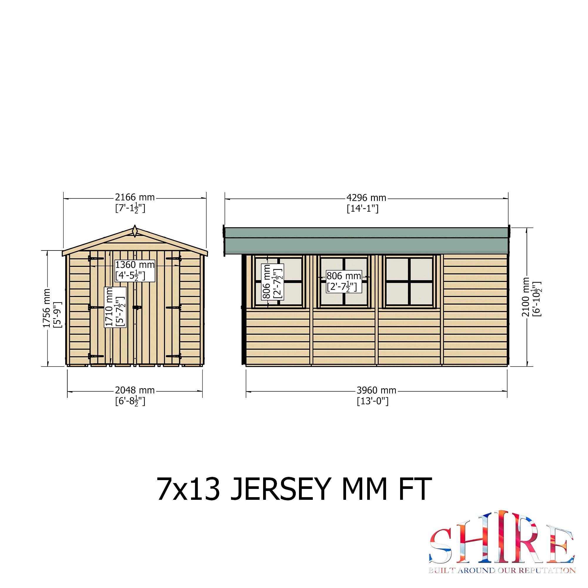 Wood - Shire - Jersey 7x13 Shed - 5