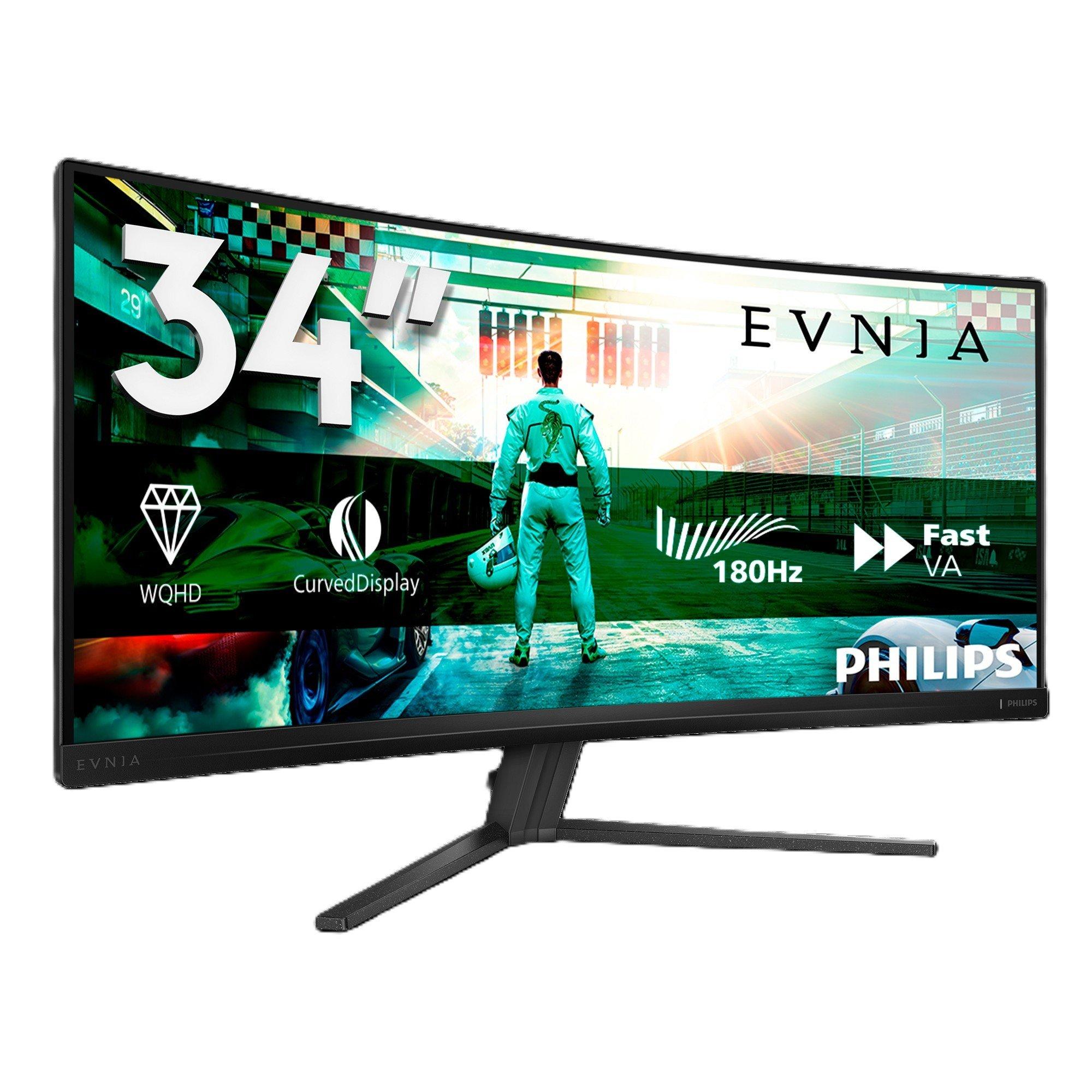 Black - Philips - 34M2C3500L 34 Inch Curved Fast VA U/W QHD 180Hz Gaming monitor - 2