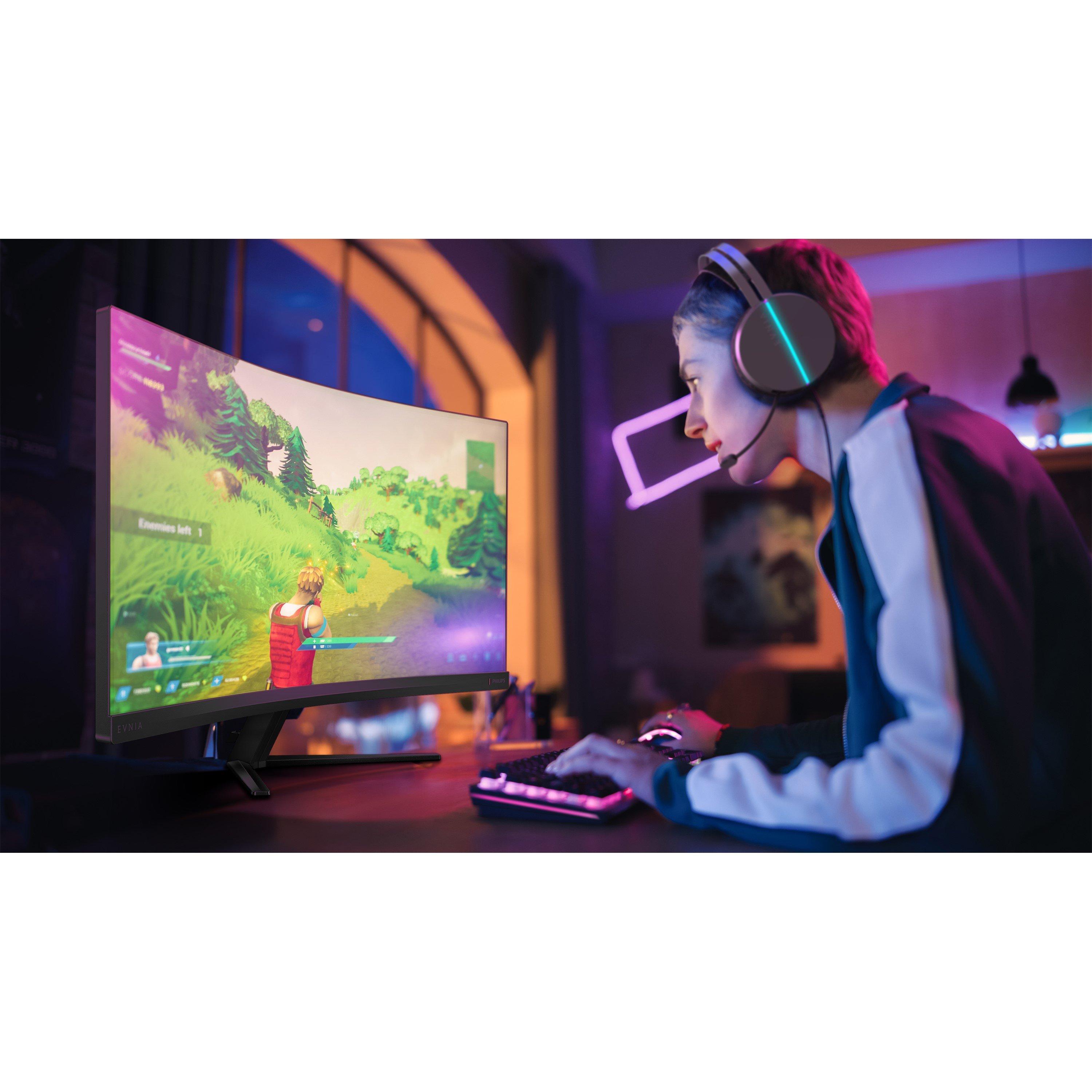 Black - Philips - 34M2C3500L 34 Inch Curved Fast VA U/W QHD 180Hz Gaming monitor - 9
