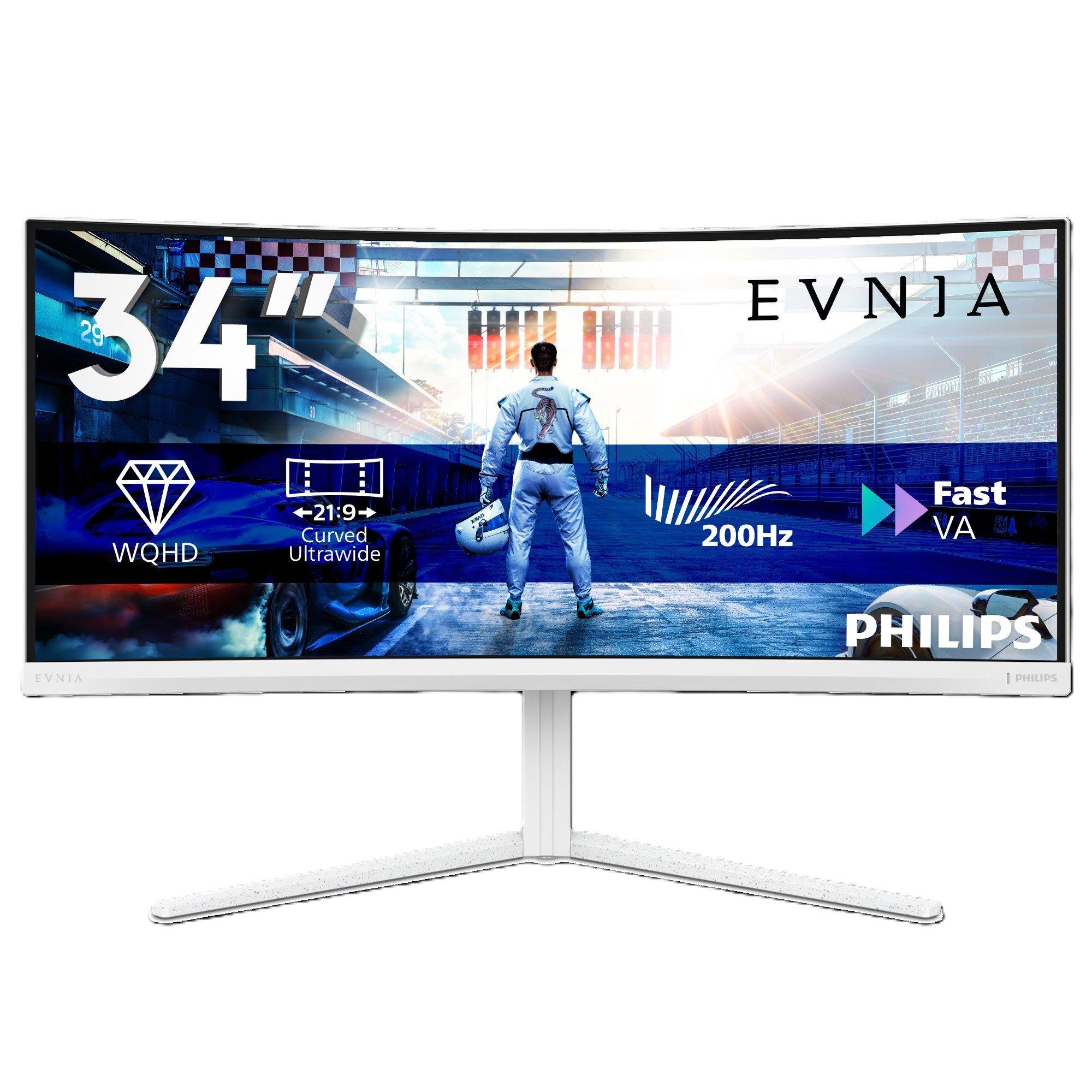 Philips 34M2C5601QA 34 Inch Curved  Fast VA U/W QHD 200Hz 90w USB C DP Alt Gaming monitor