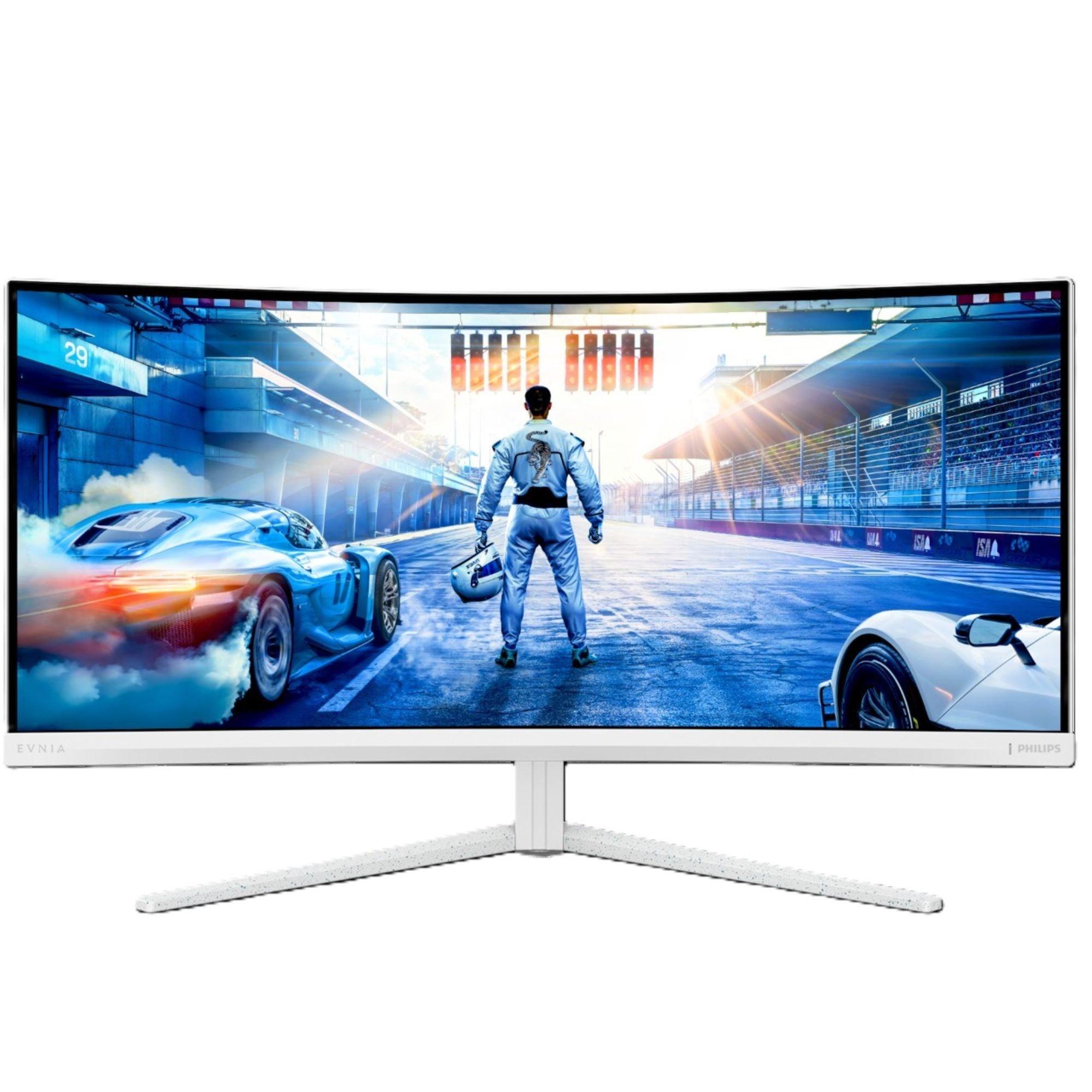 Black - Philips - 34M2C5601QA 34 Inch Curved  Fast VA U/W QHD 200Hz 90w USB C DP Alt Gaming monitor - 4