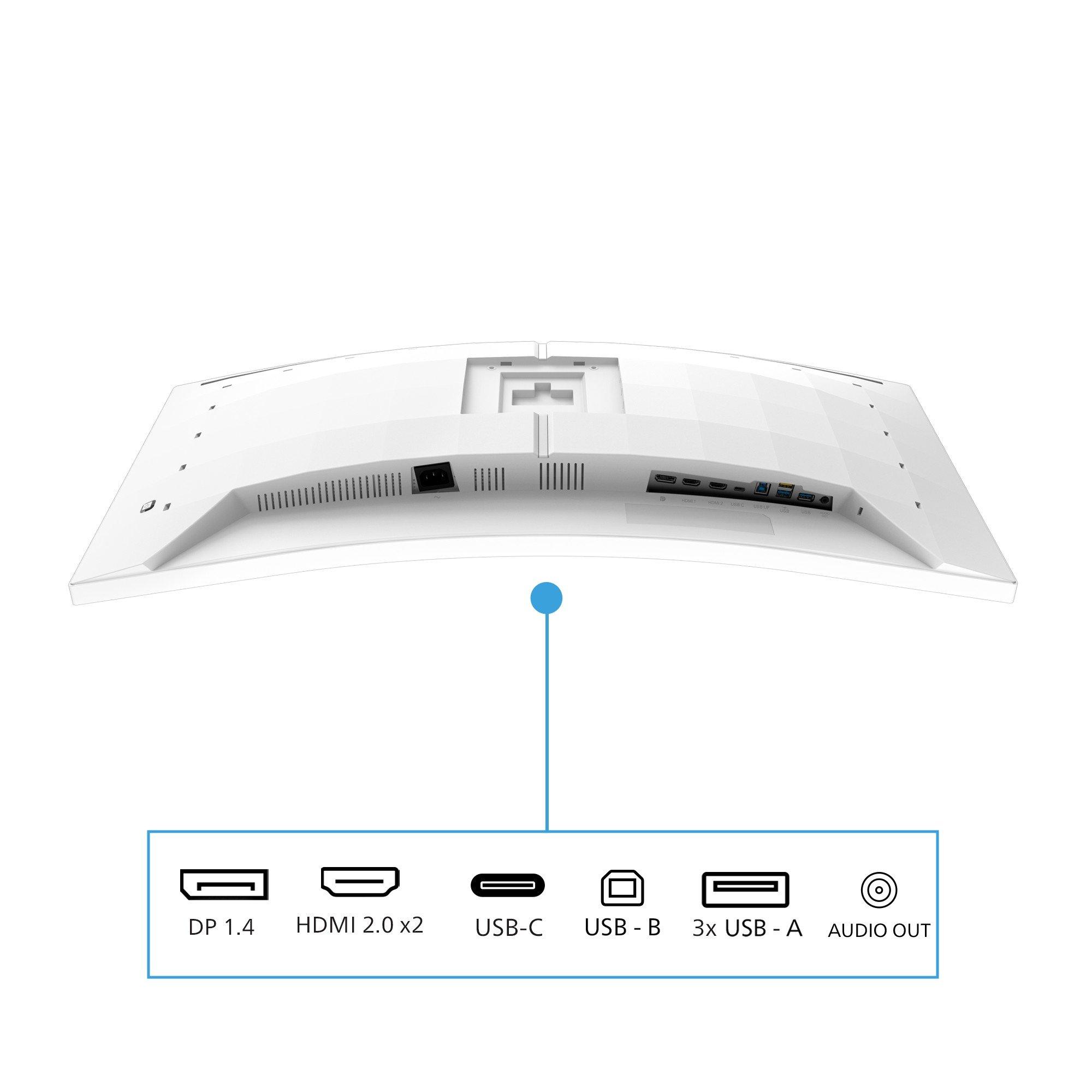 Black - Philips - 34M2C5601QA 34 Inch Curved  Fast VA U/W QHD 200Hz 90w USB C DP Alt Gaming monitor - 7
