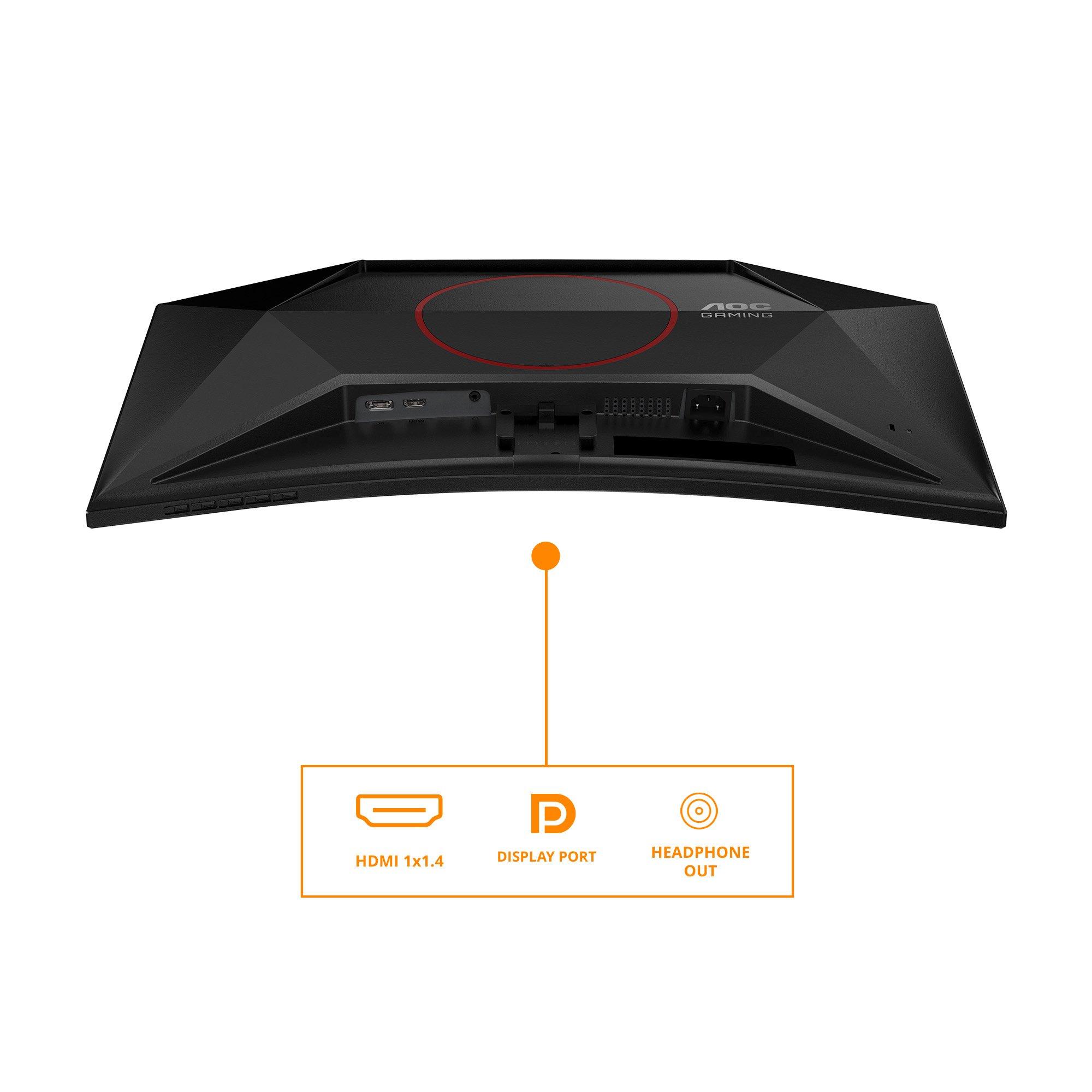 Black - AOC - C27G42FE 27 Inch Curved VA 144Hz (180Hz OC) HDMI DP Gaming Monitor - 7