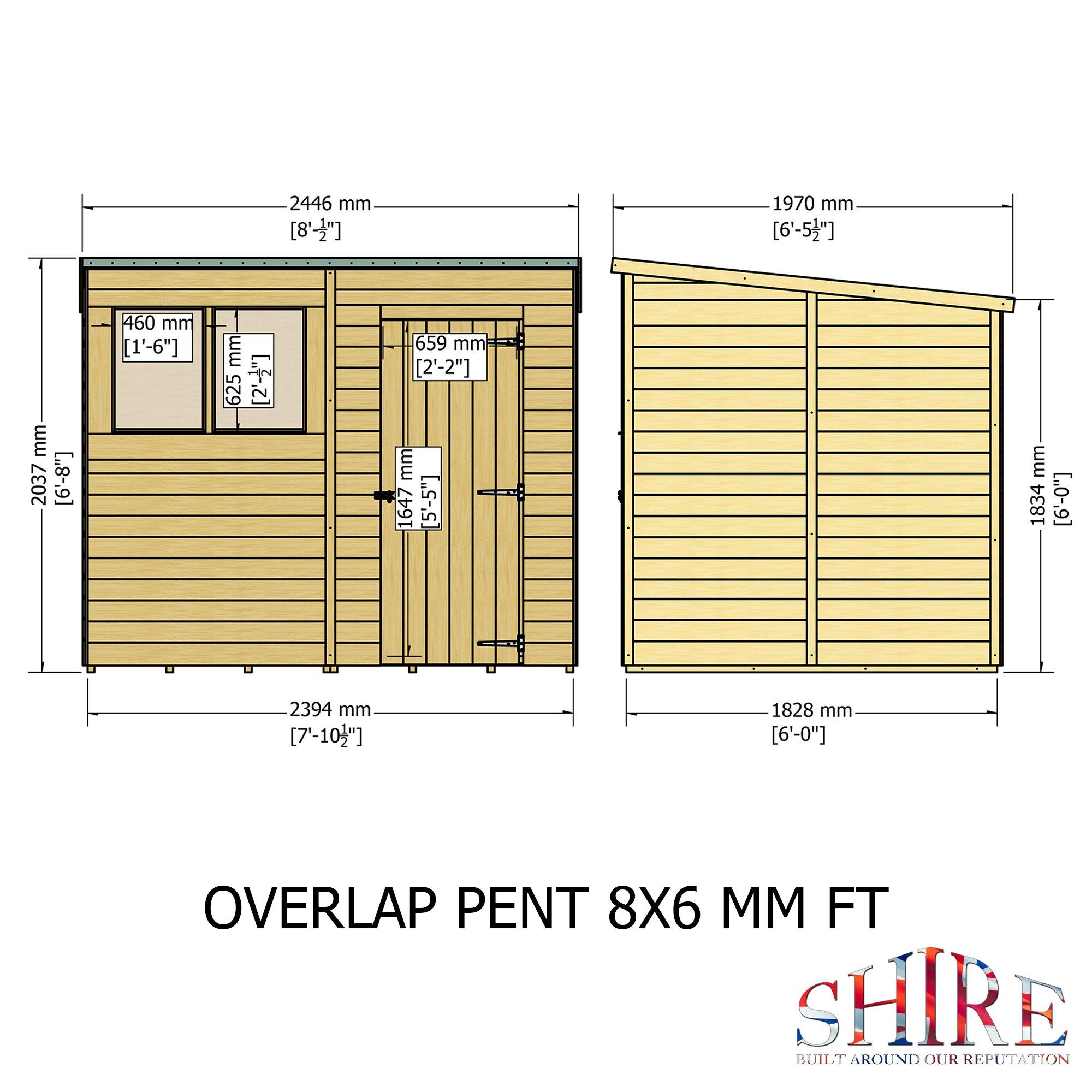 Wood - Shire - Overlap Pent 8x6 - 4