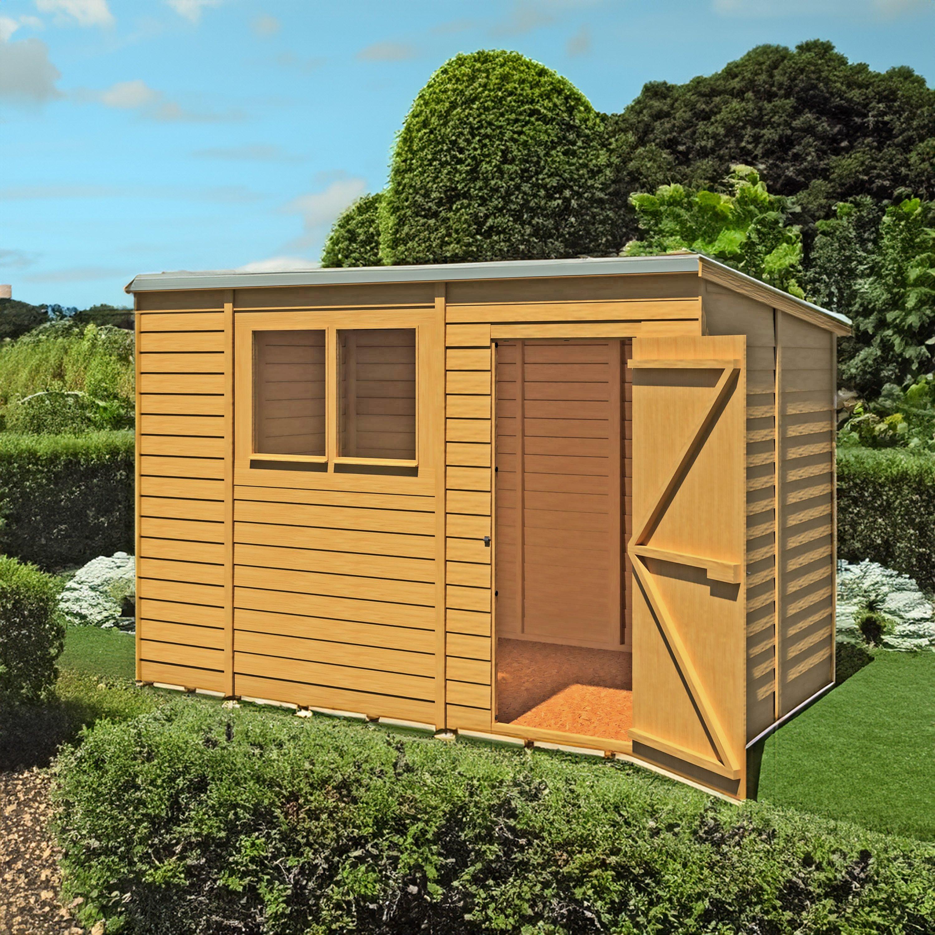 Rackhams Green Overlap Pent 10X6 Storage Shed - Image 7