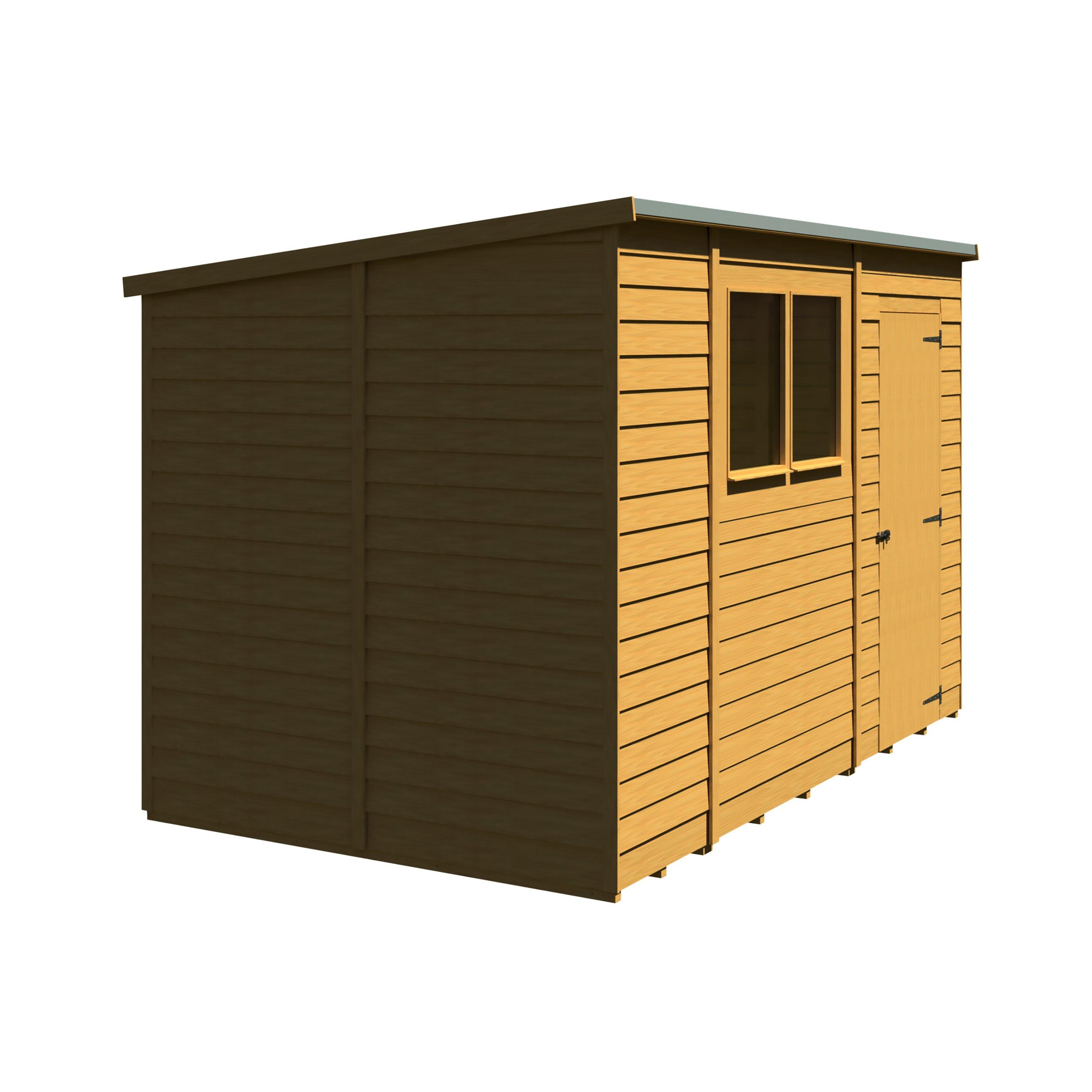 Wood - Shire - Overlap 10x6 Single Door Pent - 2