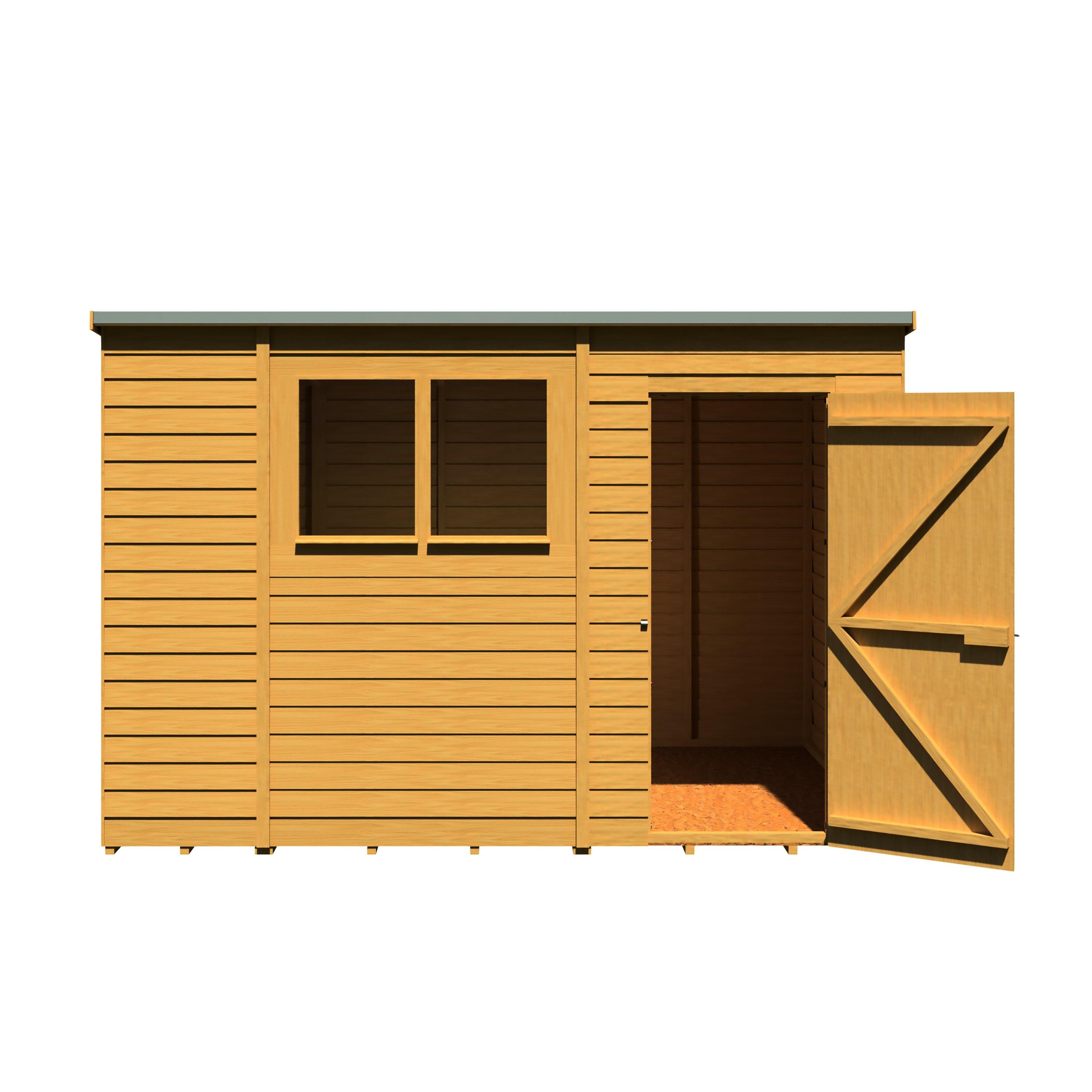 Wood - Shire - Overlap 10x6 Single Door Pent - 6