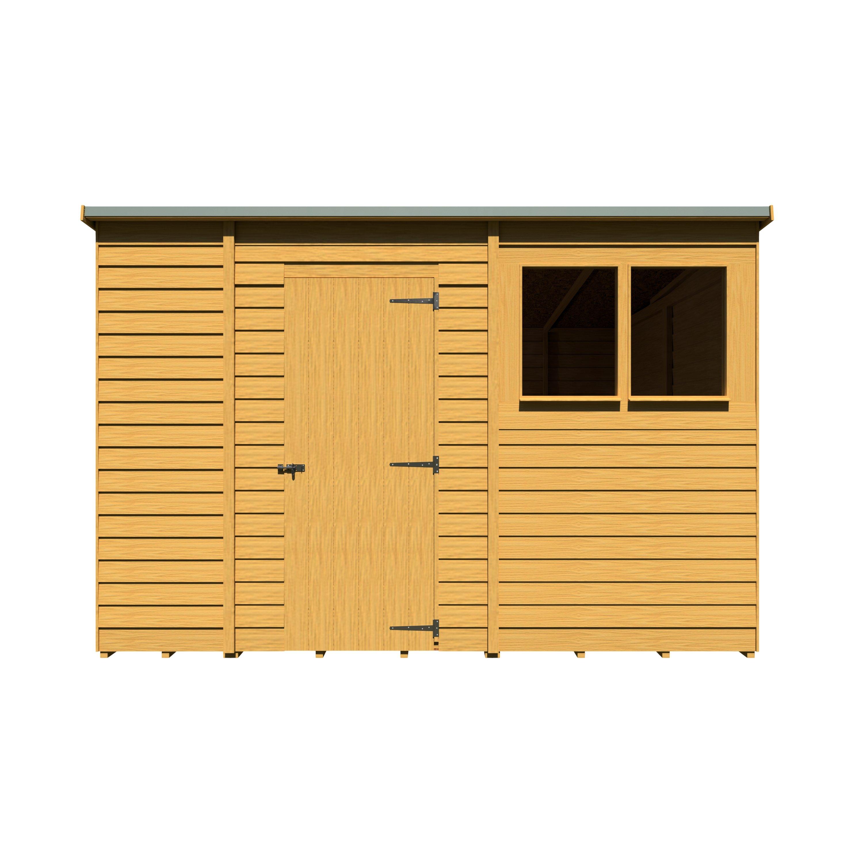 Wood - Shire - Overlap 10x6 Single Door Pent - 7