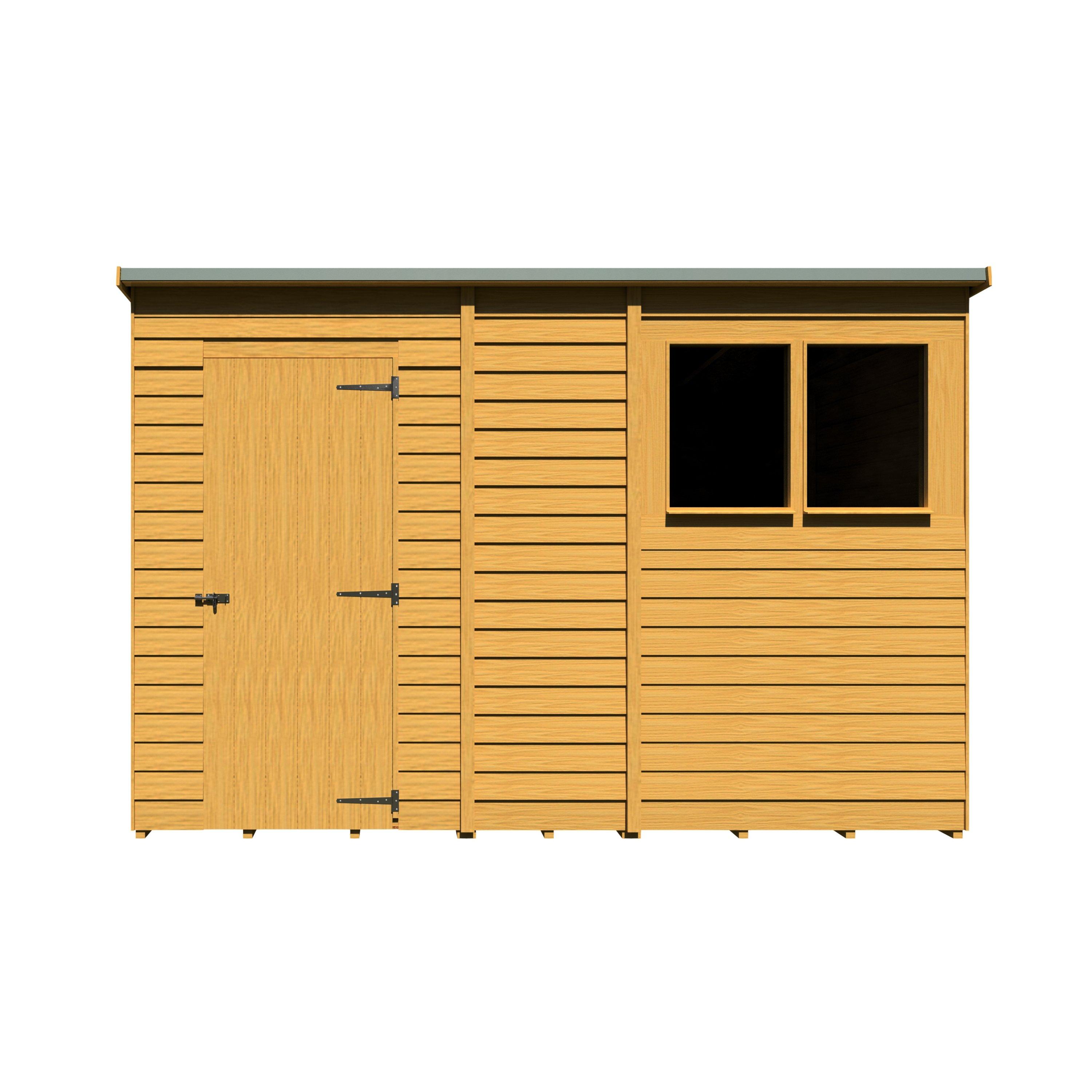 Wood - Shire - Overlap 10x6 Single Door Pent - 8