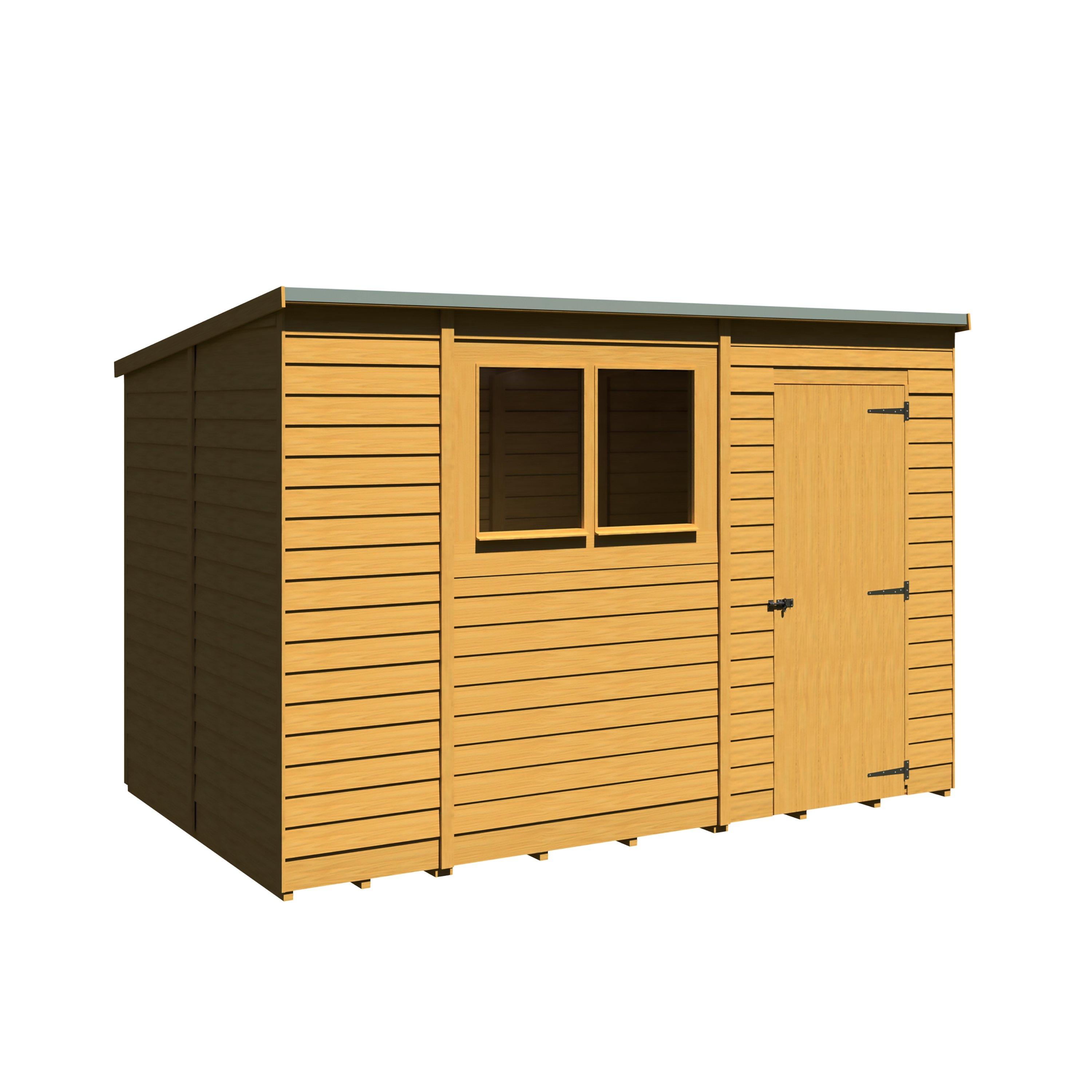 Wood - Shire - Overlap 10x6 Single Door Pent - 9