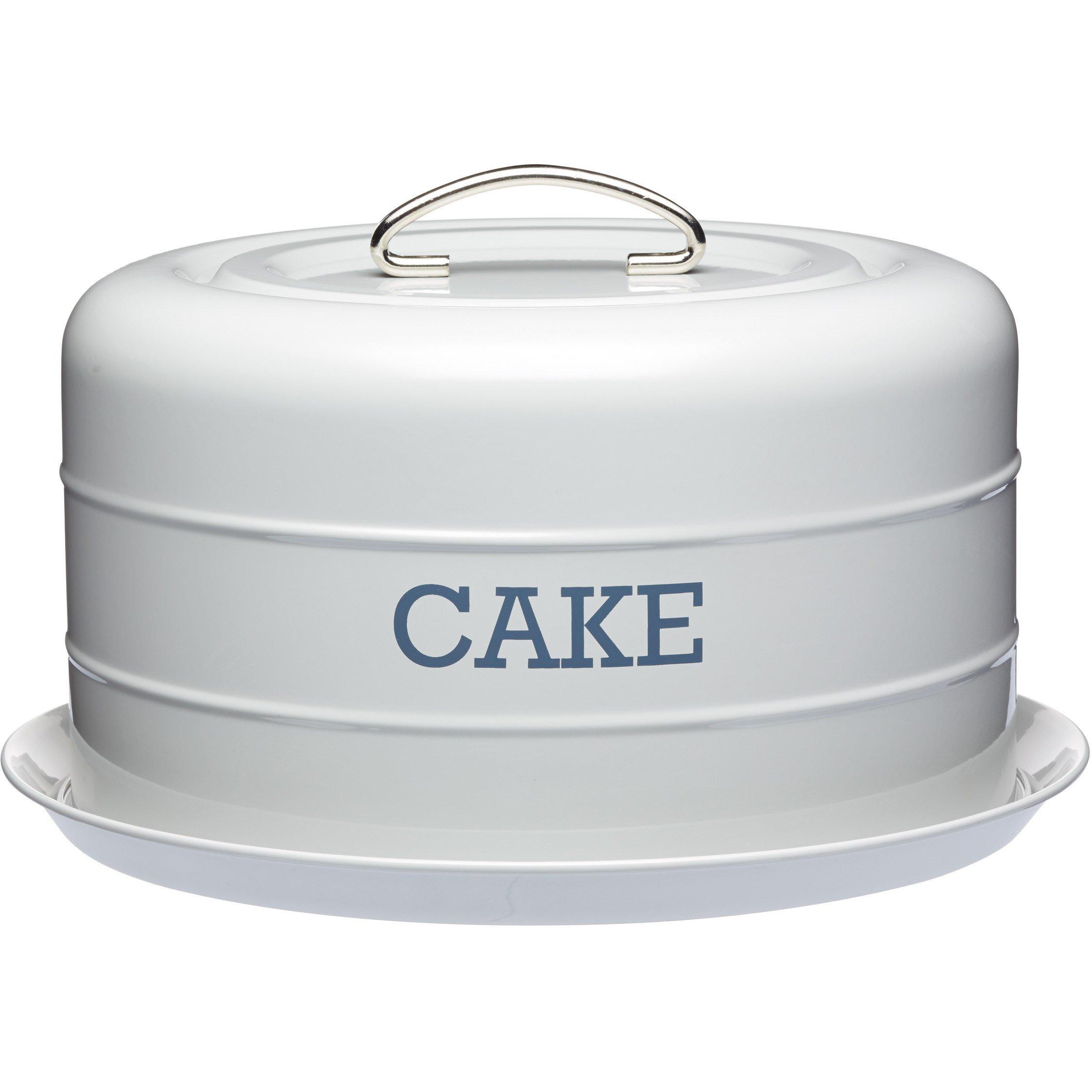 Grey - KitchenCraft - Living Nostalgia French Grey Domed Cake Tin - 1
