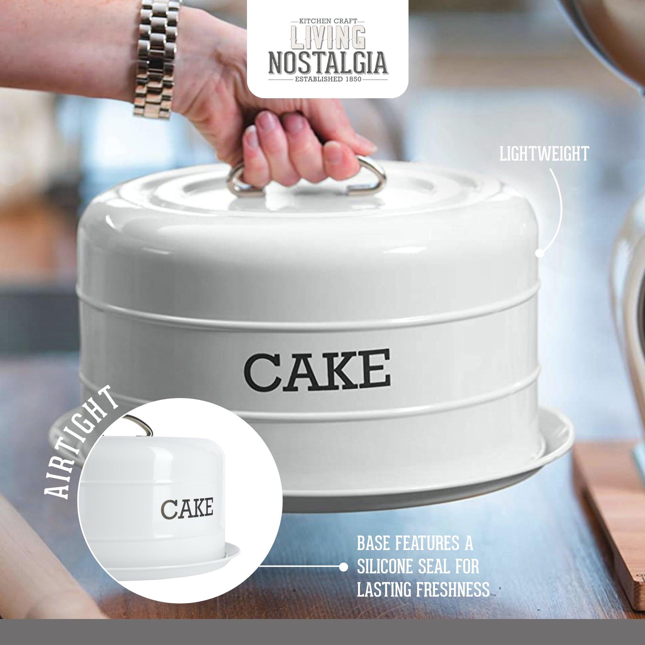 Grey - KitchenCraft - Living Nostalgia French Grey Domed Cake Tin - 4