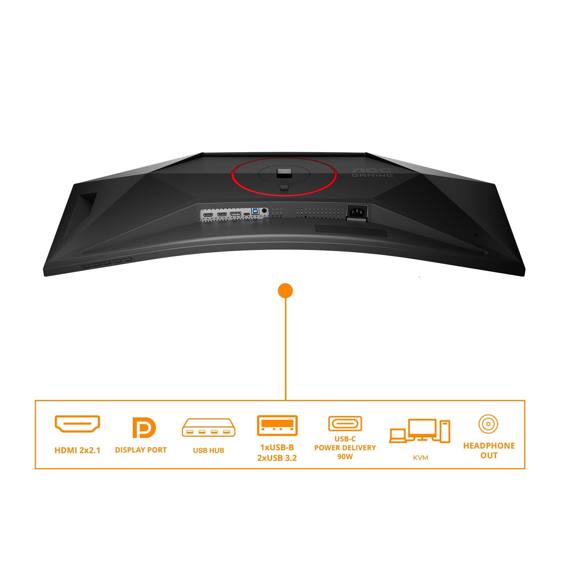 Black - AOC - CU34G4ZCA 34 Inch Fast VA U/W QHD 240Hz (250Hz OC) 2 HDMI 2.1 DP Gaming Monitor - 6