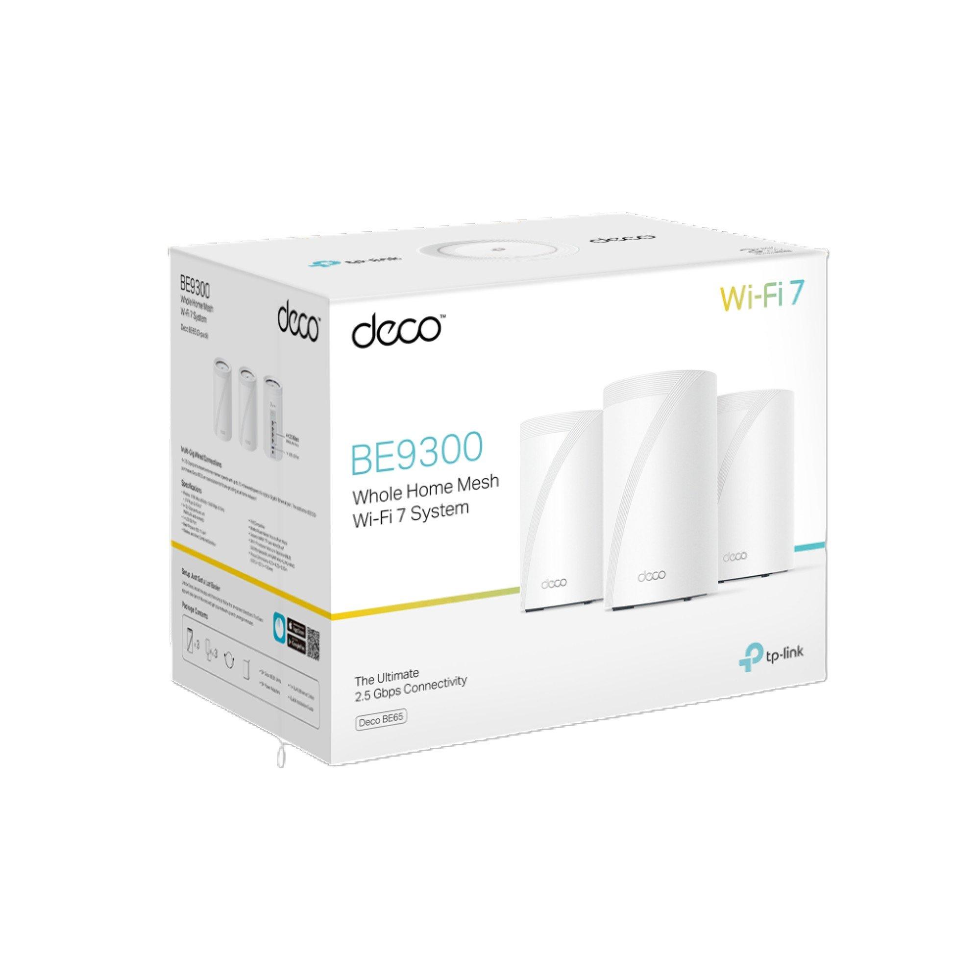 Weiß - TP-Link - Deco BE65 - BE9300 Whole Home Mesh WiFi 7 System - 3 Pack - 9