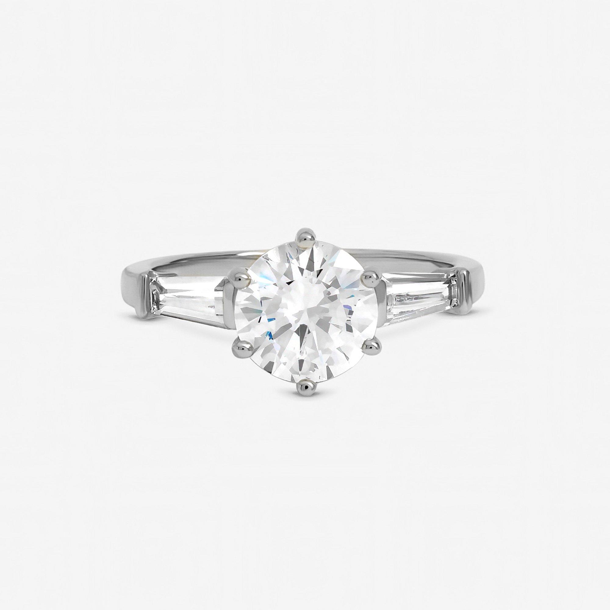 Silver - Jon Richard - Rhodium Plated Cubic Zirconia Solitaire Ring