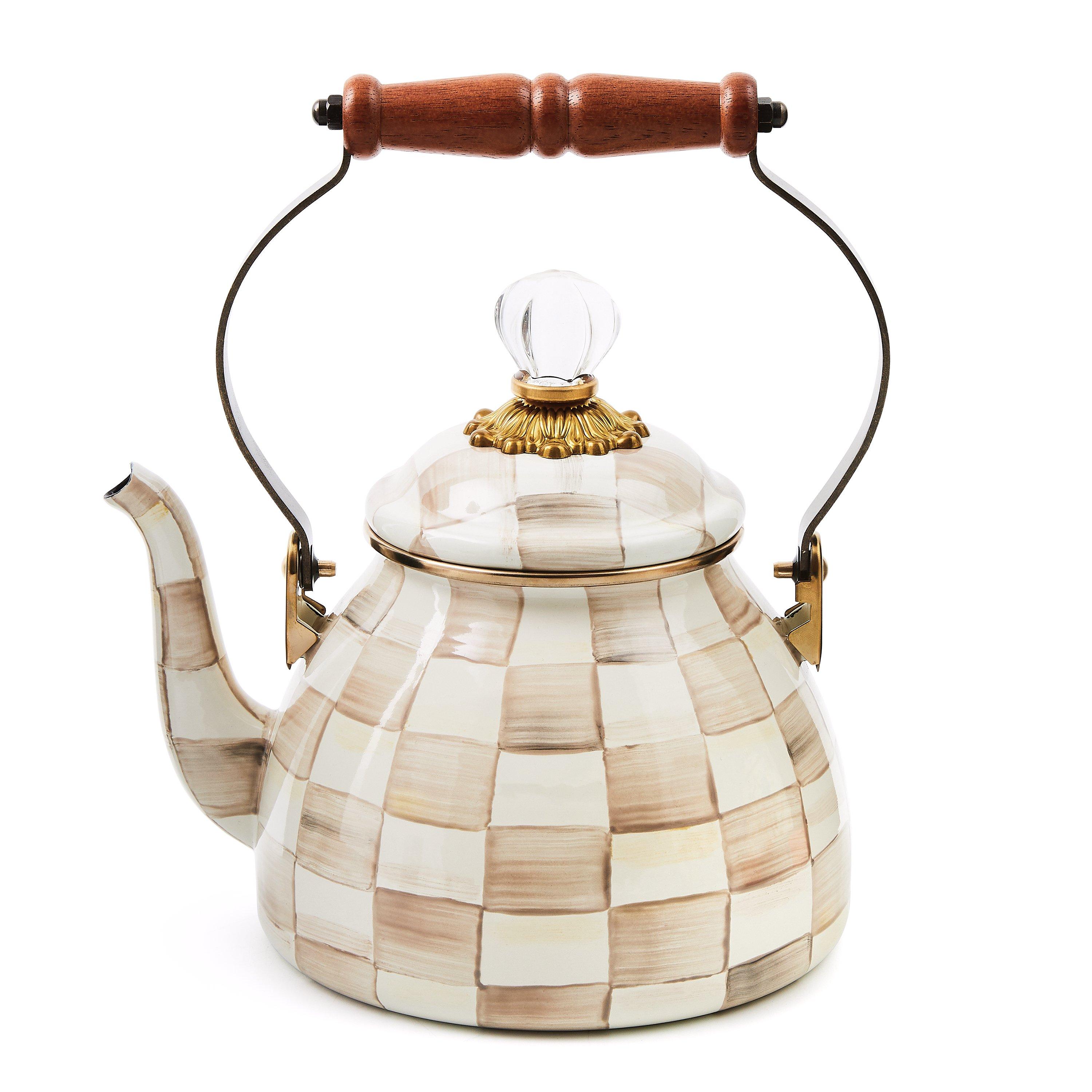 Mocha Check - MacKenzie-Childs - MacKenzi 2 Quart Tea K 00