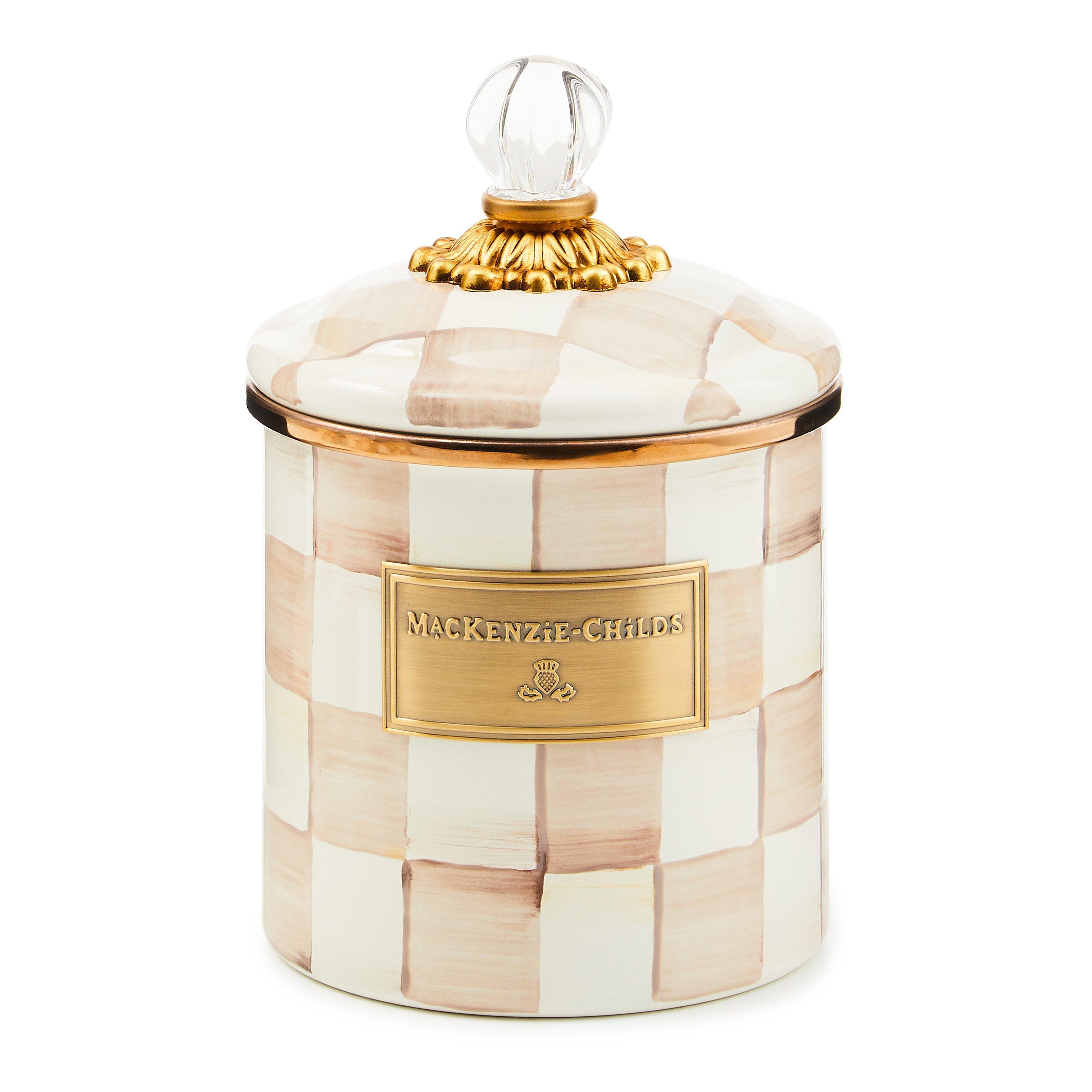 Mocha Check - MacKenzie-Childs - MacKenzi S Canister 00