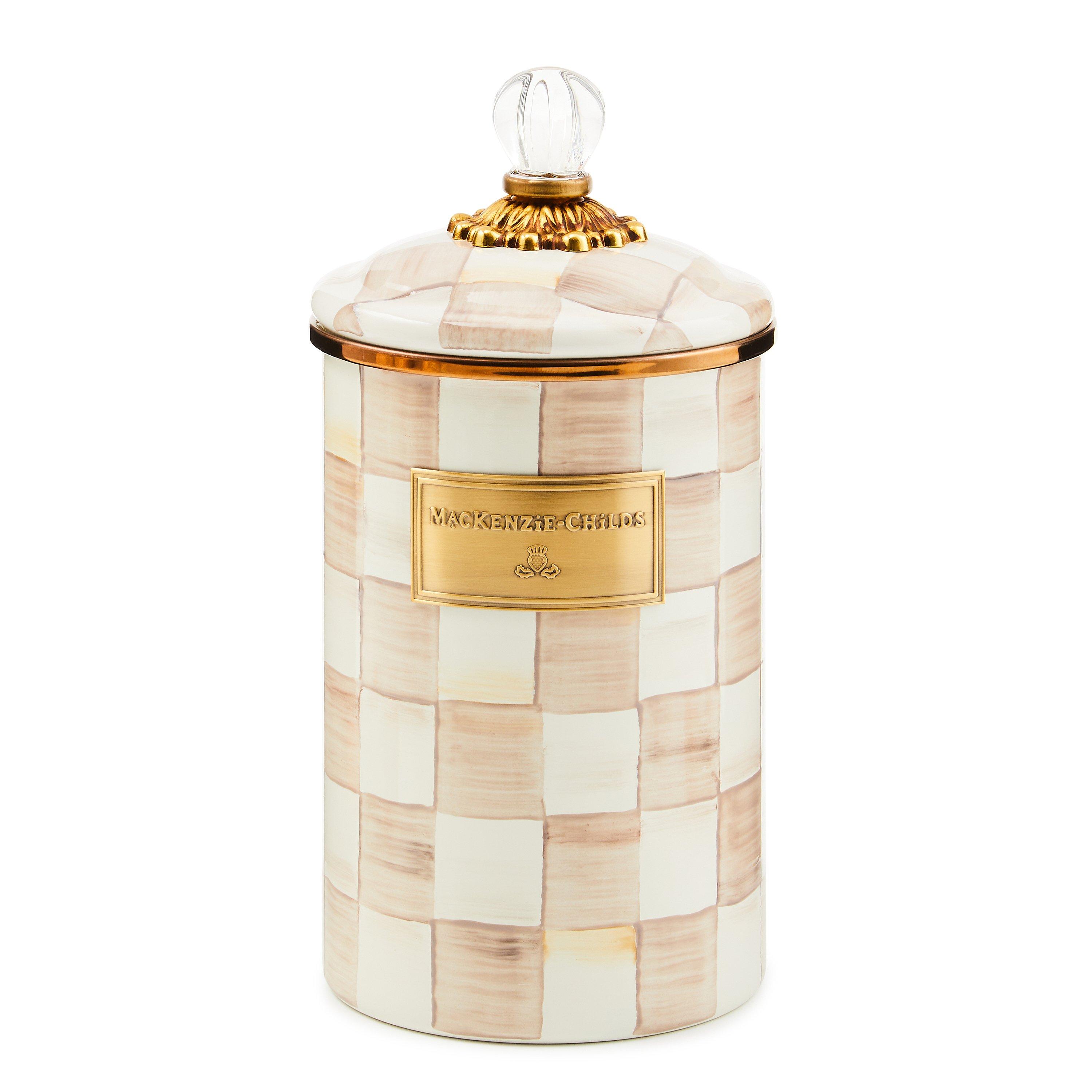 Mocha Check - MacKenzie-Childs - MacKenzi L Canister 00