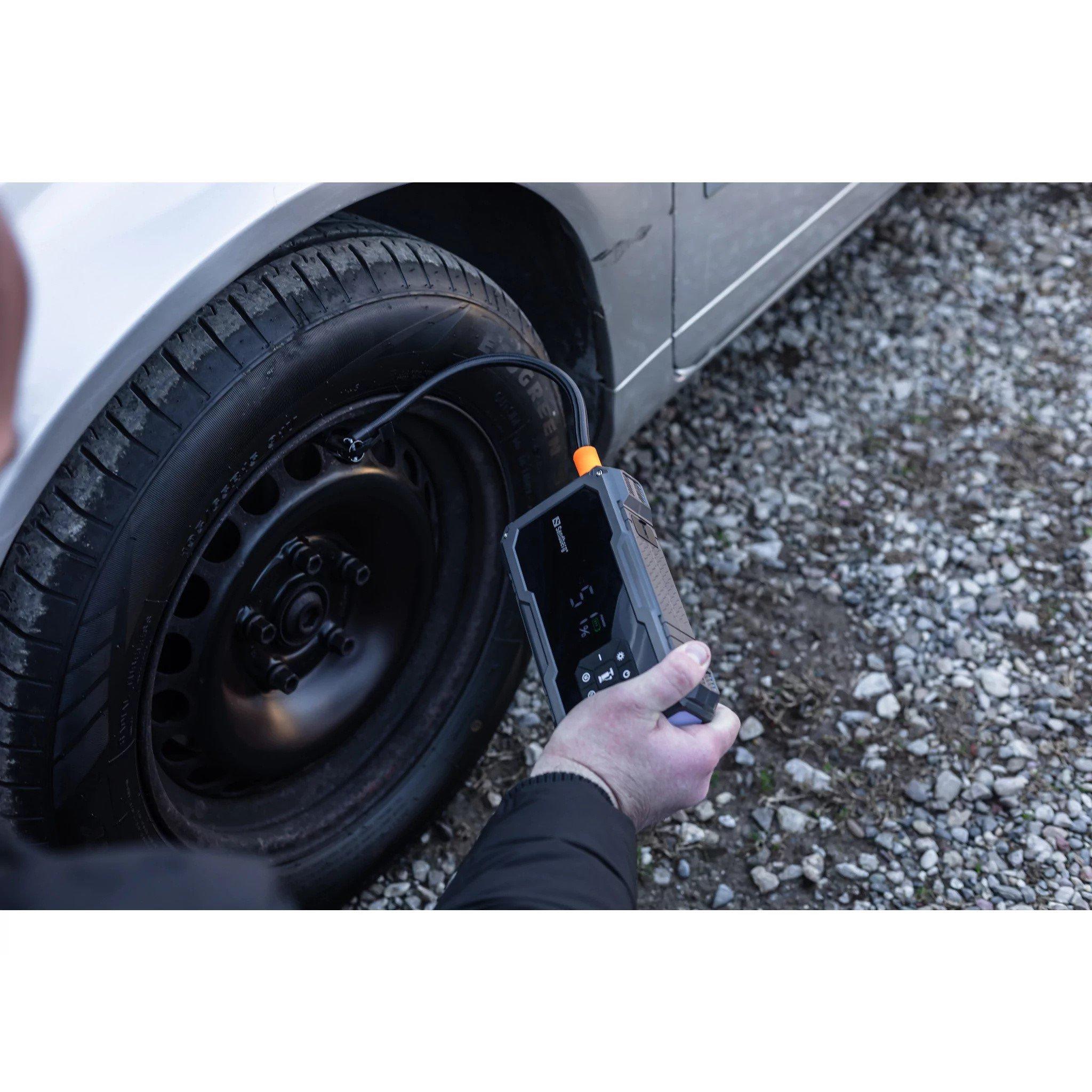 Black - Sandberg - 10000 mAh Powerbank Car Jumpstarter & Tire pump - 11