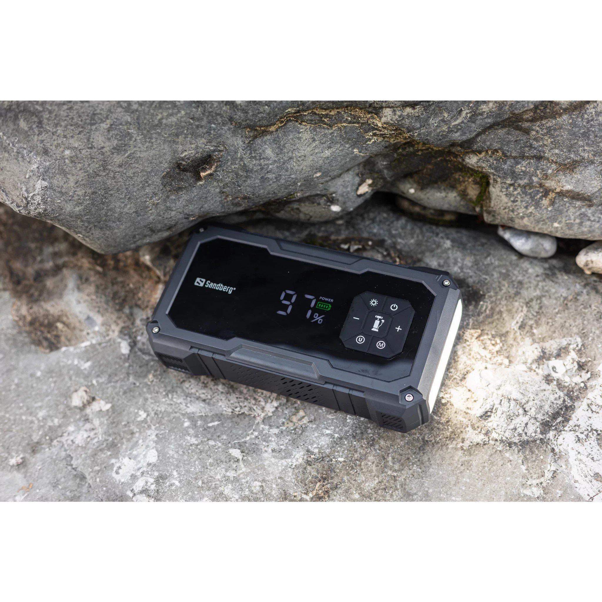 Black - Sandberg - 10000 mAh Powerbank Car Jumpstarter & Tire pump - 7