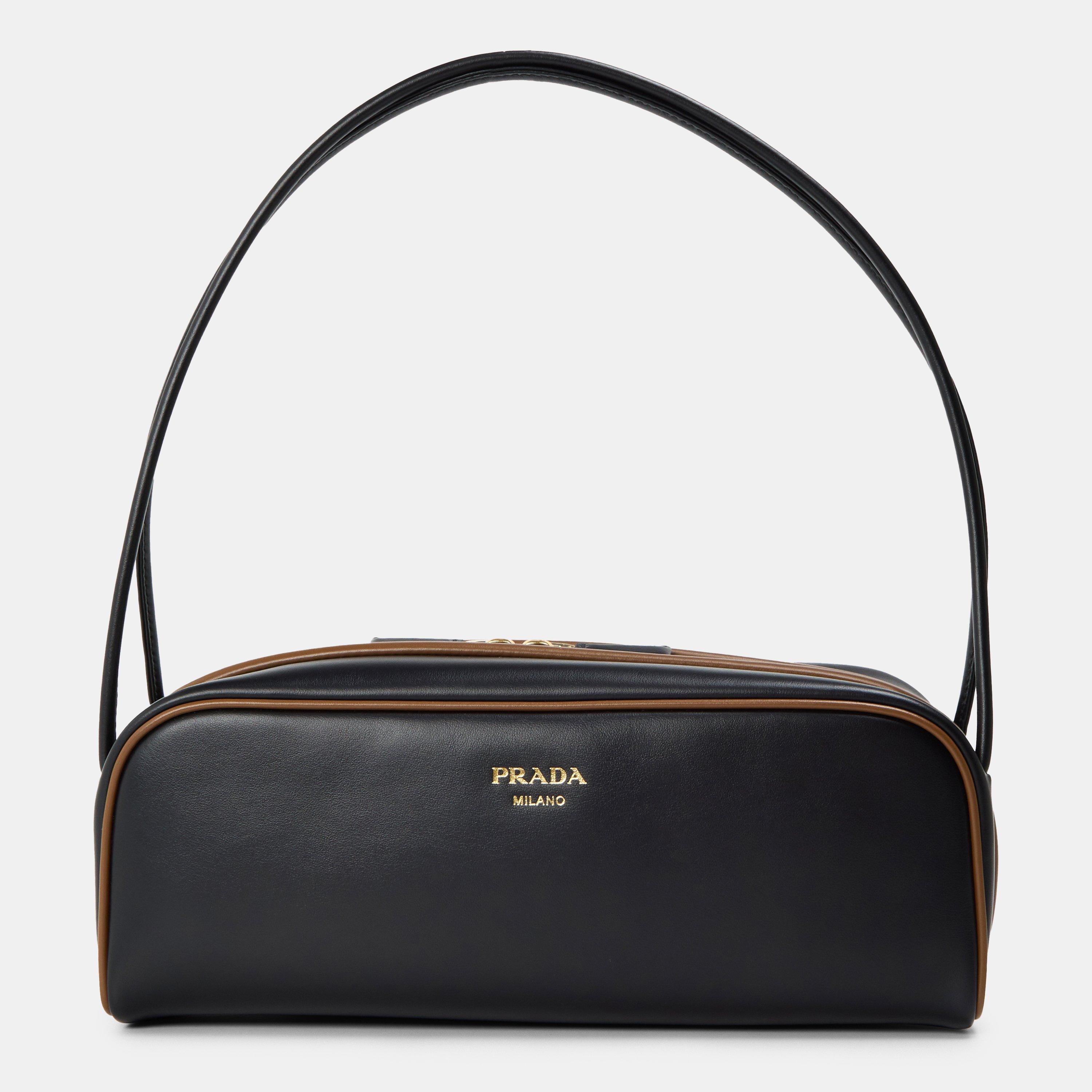 Nero Nocciola - Prada - Women's Swing Smooth Leather Shoulder Bags - 1