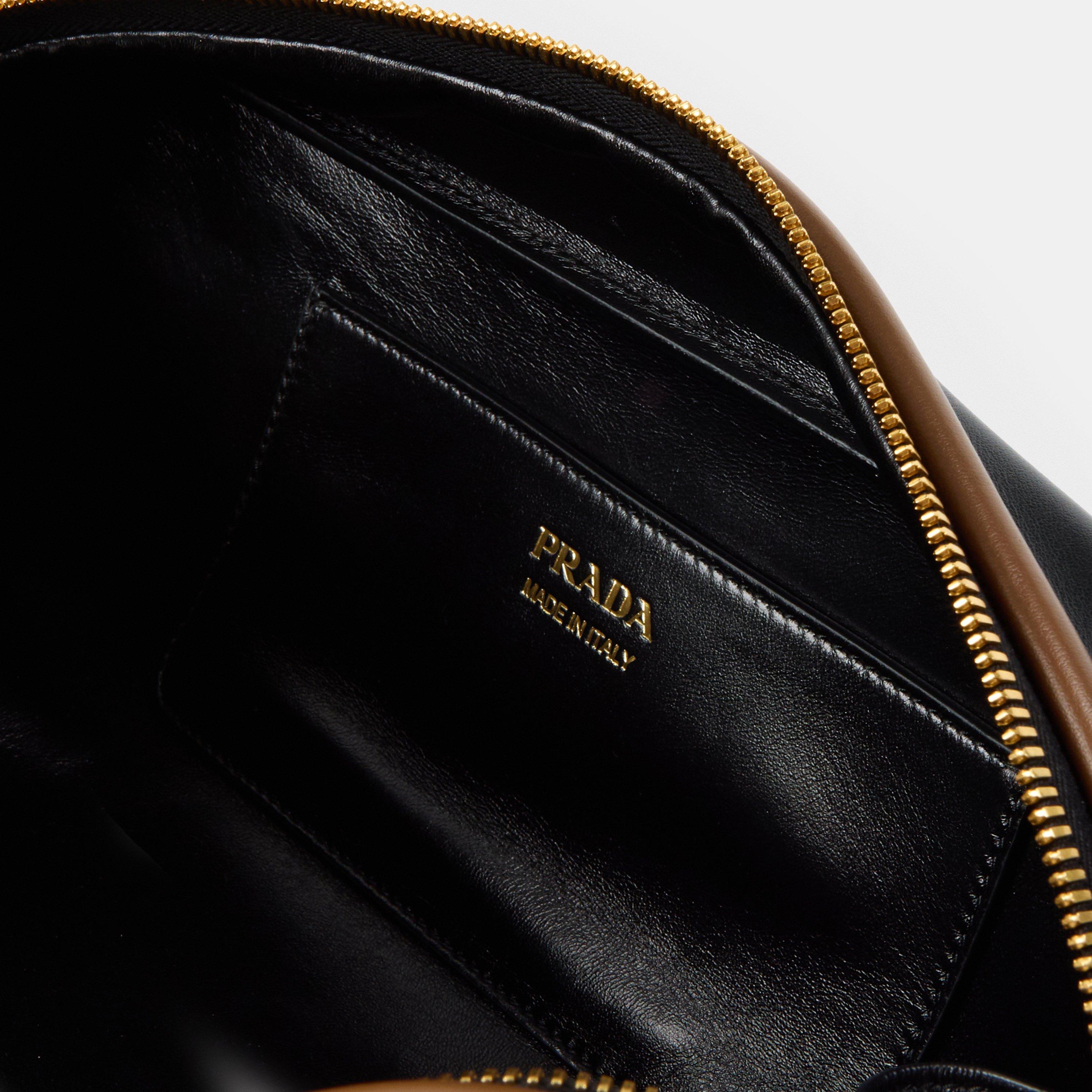 Nero Nocciola - Prada - Women's Swing Smooth Leather Shoulder Bags - 5