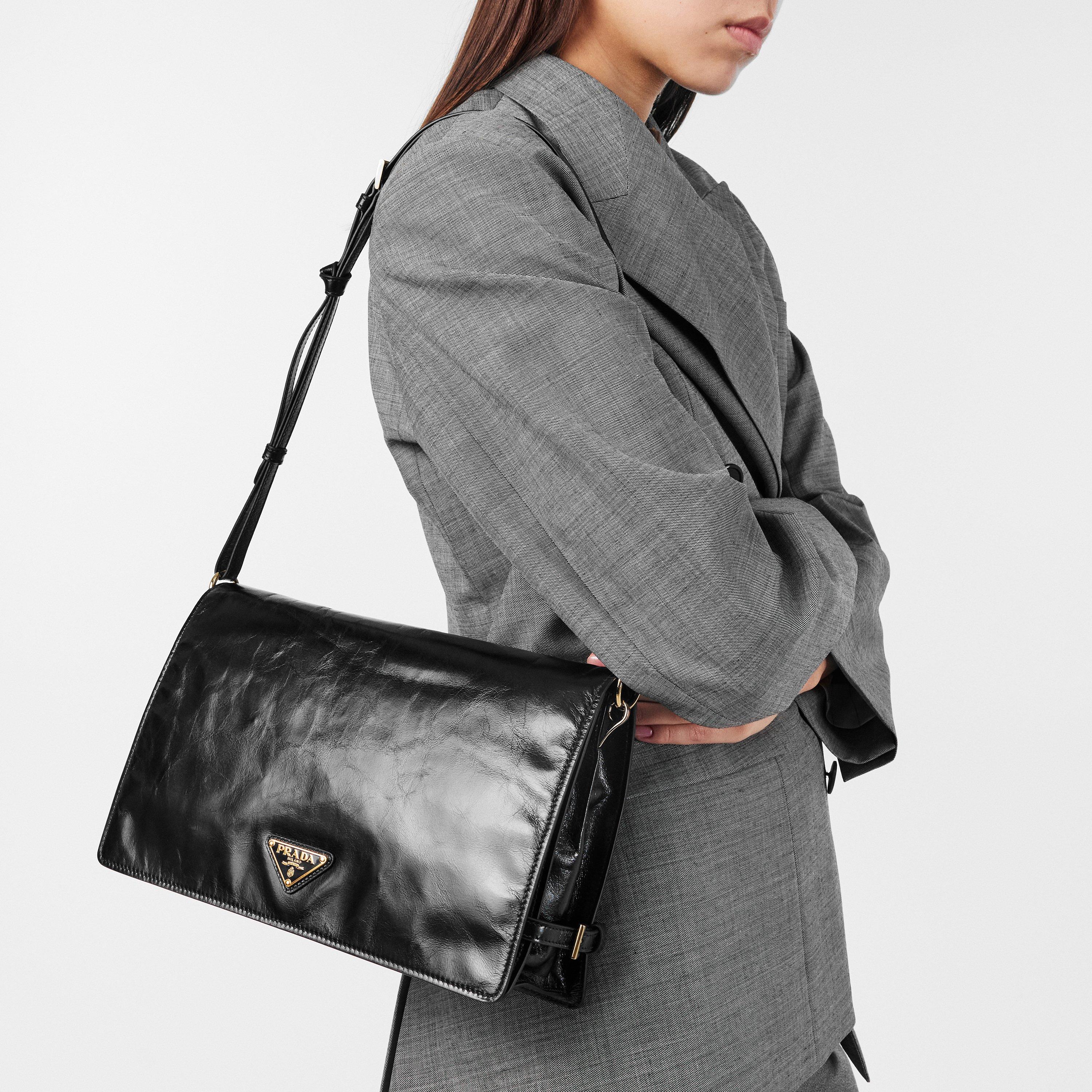 Nero - Prada - Women's Medium Leather Shoulder Bag - 3