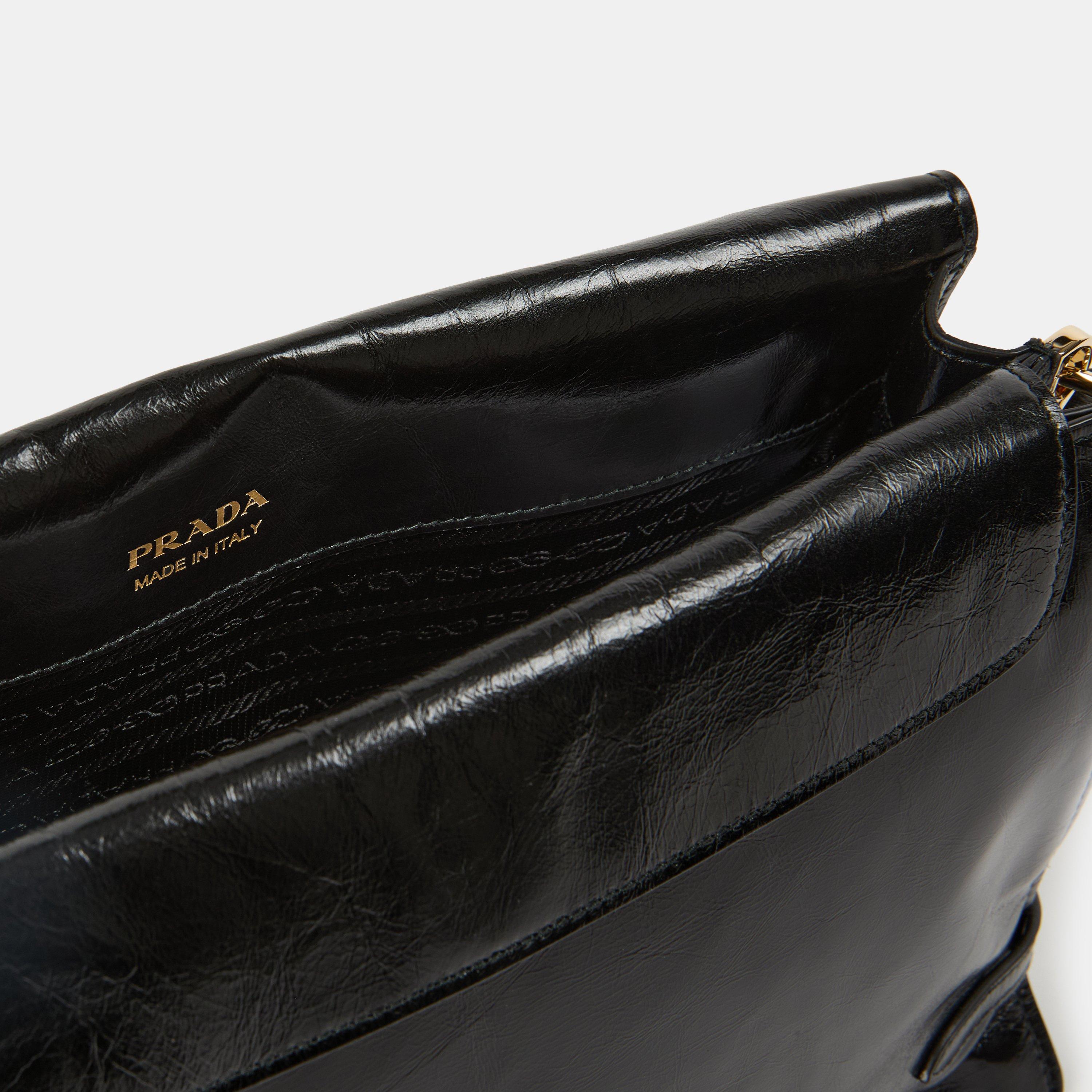 Nero - Prada - Women's Medium Leather Shoulder Bag - 5