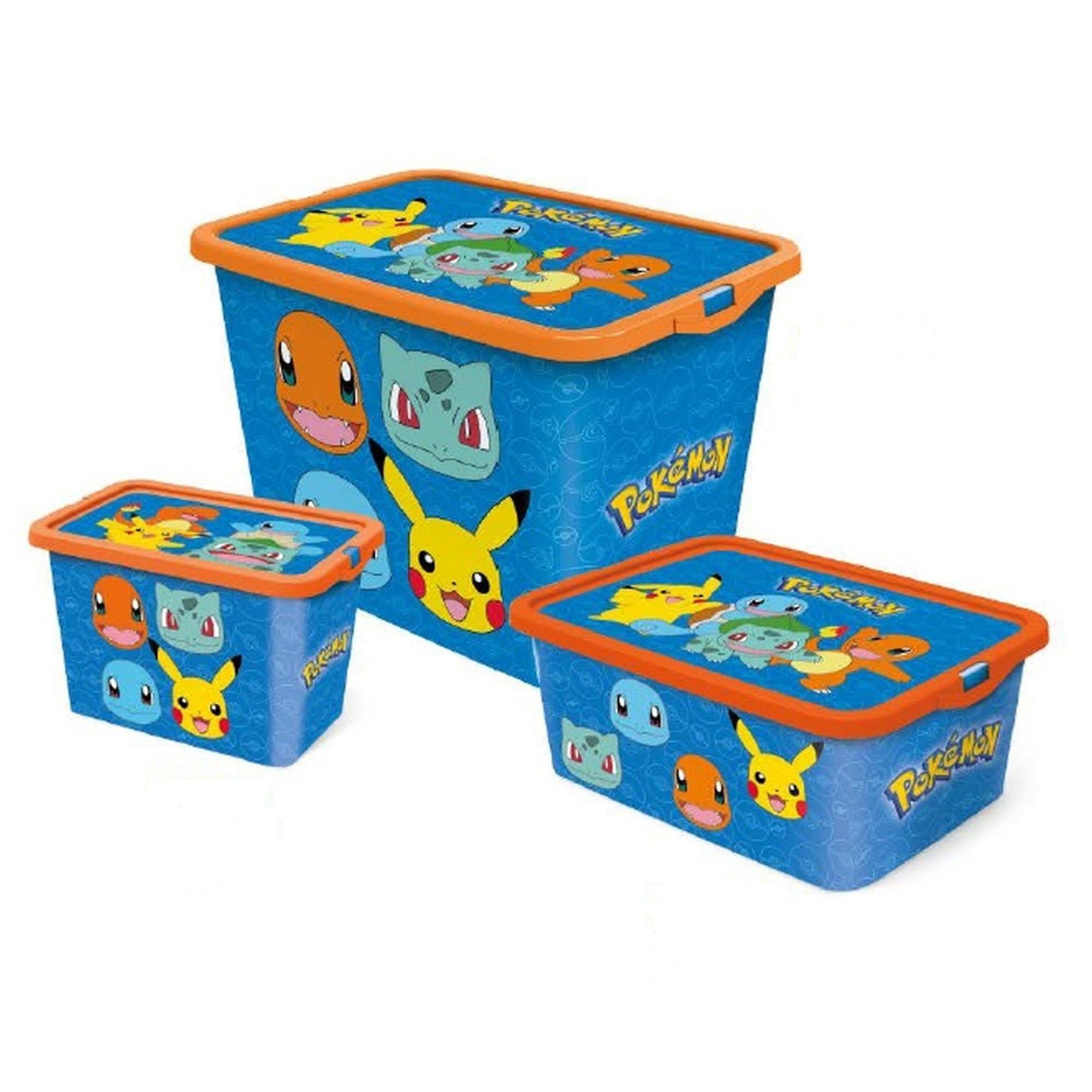 Blue - Pokemon - Set Of 3 Pokémon Storage Boxes