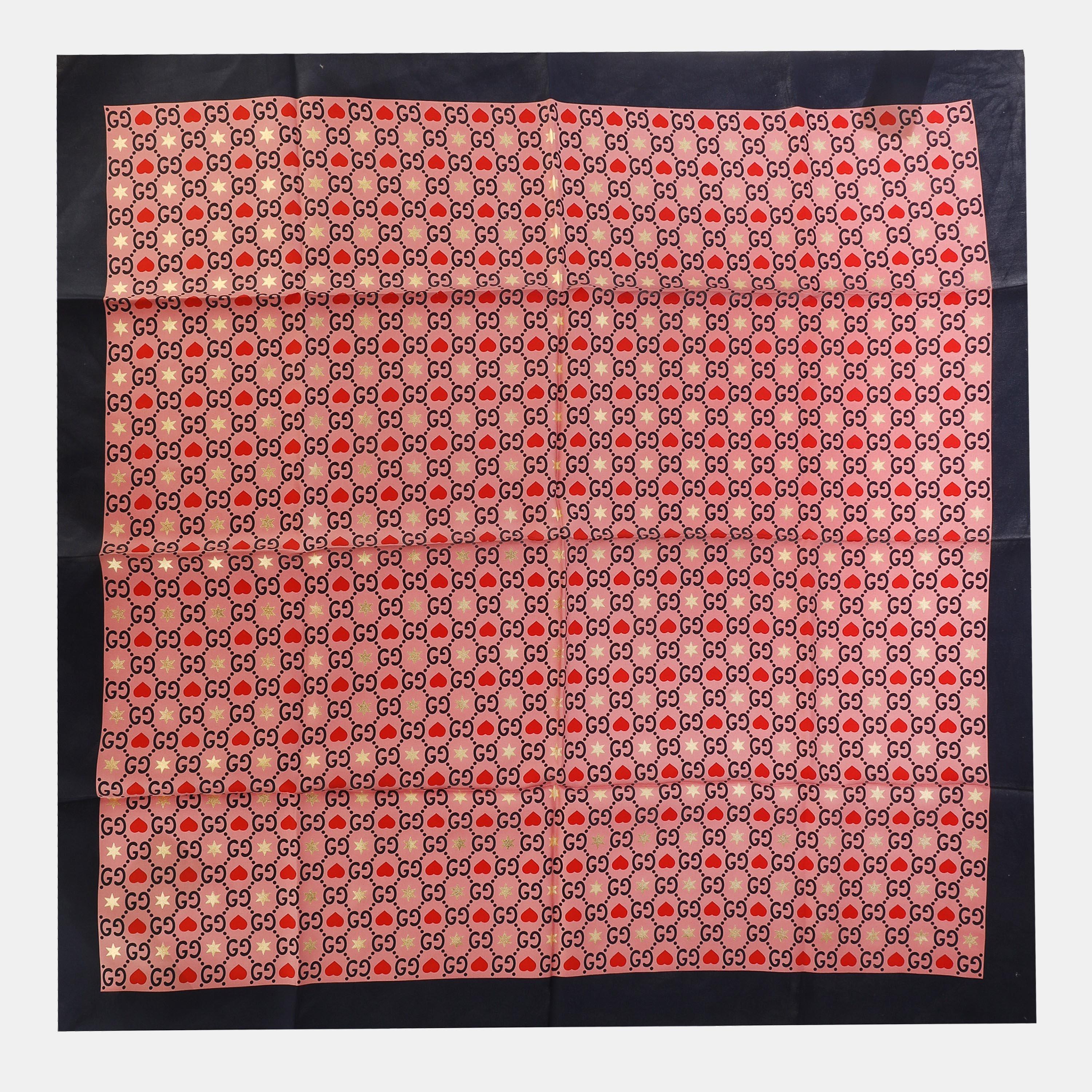 Pink/Blue - Gucci - Women's Silk Scarf - 2