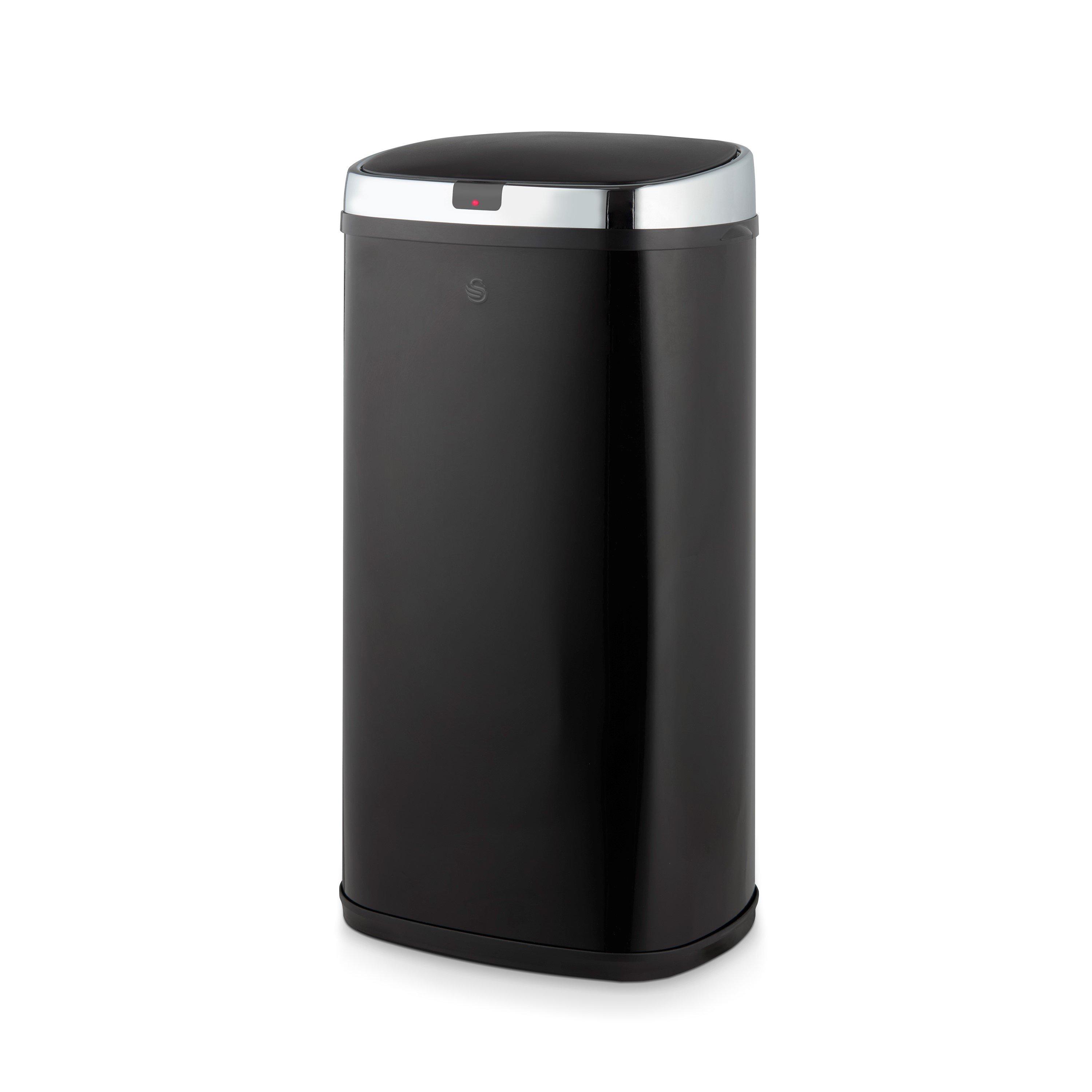 Swan Townhouse Square Sensor Bin, 42L Capacity, Black Swka4517blk - Image 11