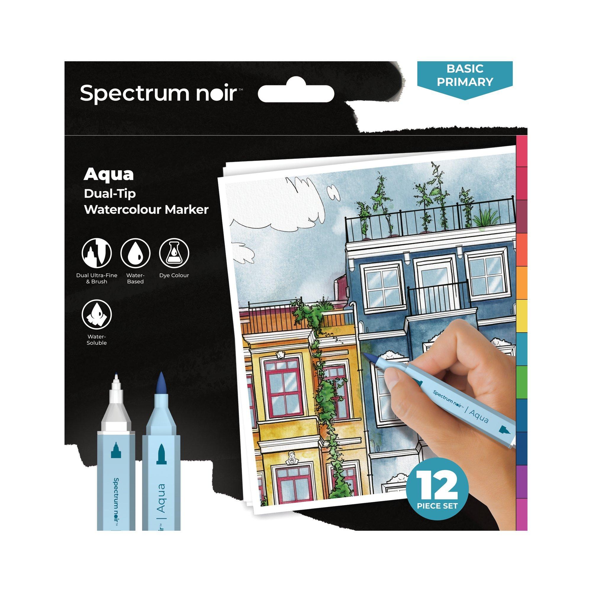 Multi - Crafters Companion - Spectrum Noir-Aqua 12pc-Basic Primary - 1