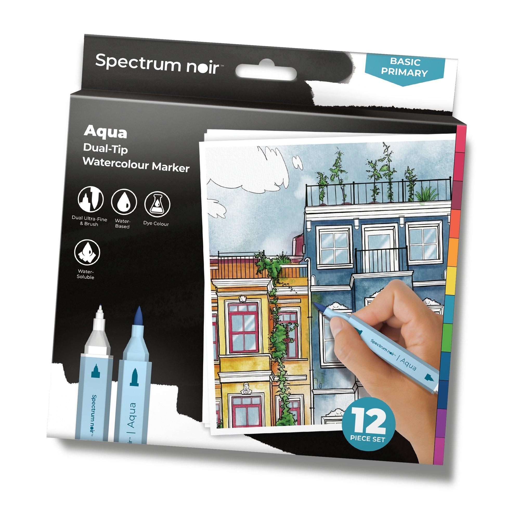 Multi - Crafters Companion - Spectrum Noir-Aqua 12pc-Basic Primary - 4