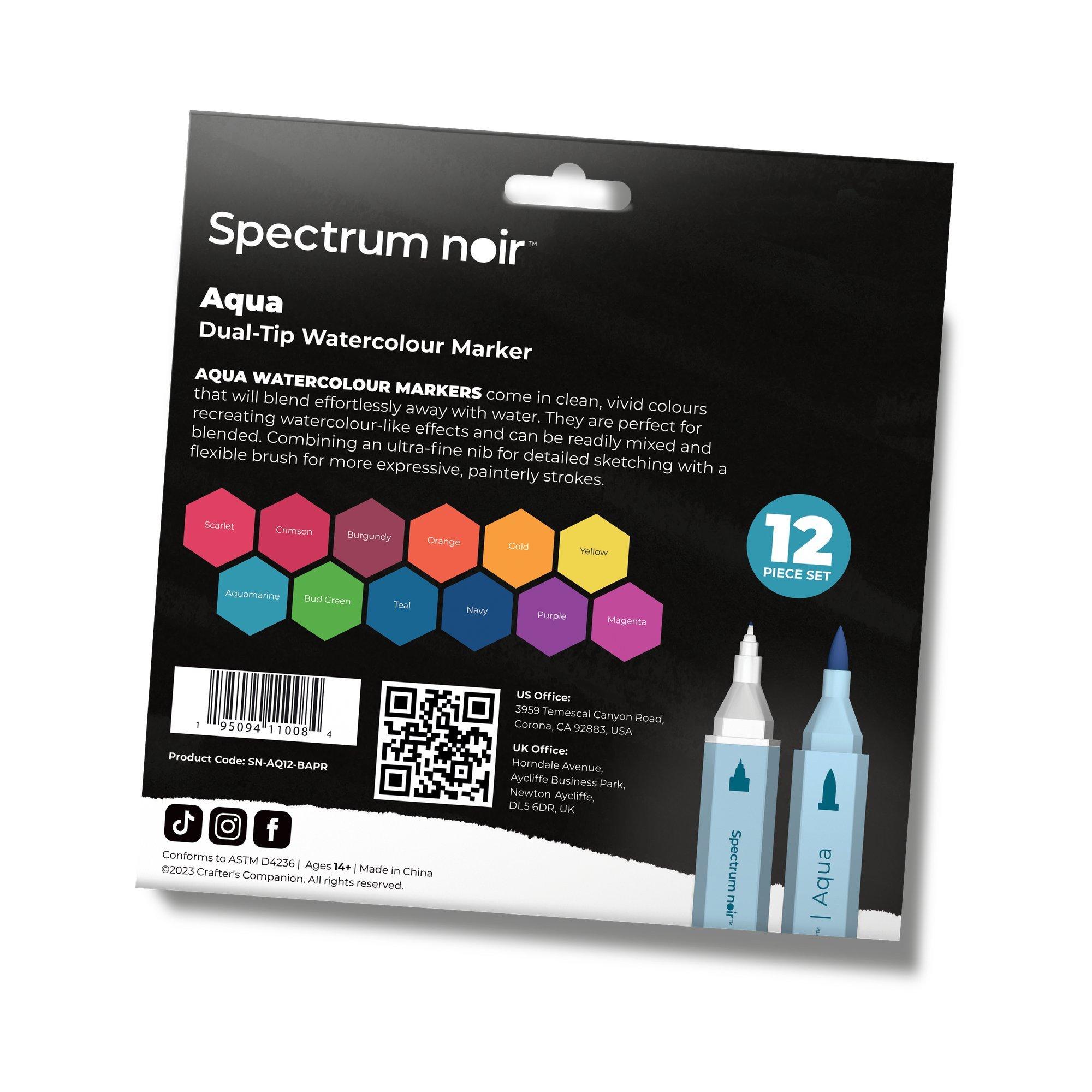 Multi - Crafters Companion - Spectrum Noir-Aqua 12pc-Basic Primary - 5