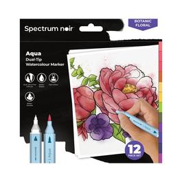 Crafters Companion Spectrum Noir-Aqua 12pc-Botanic Floral