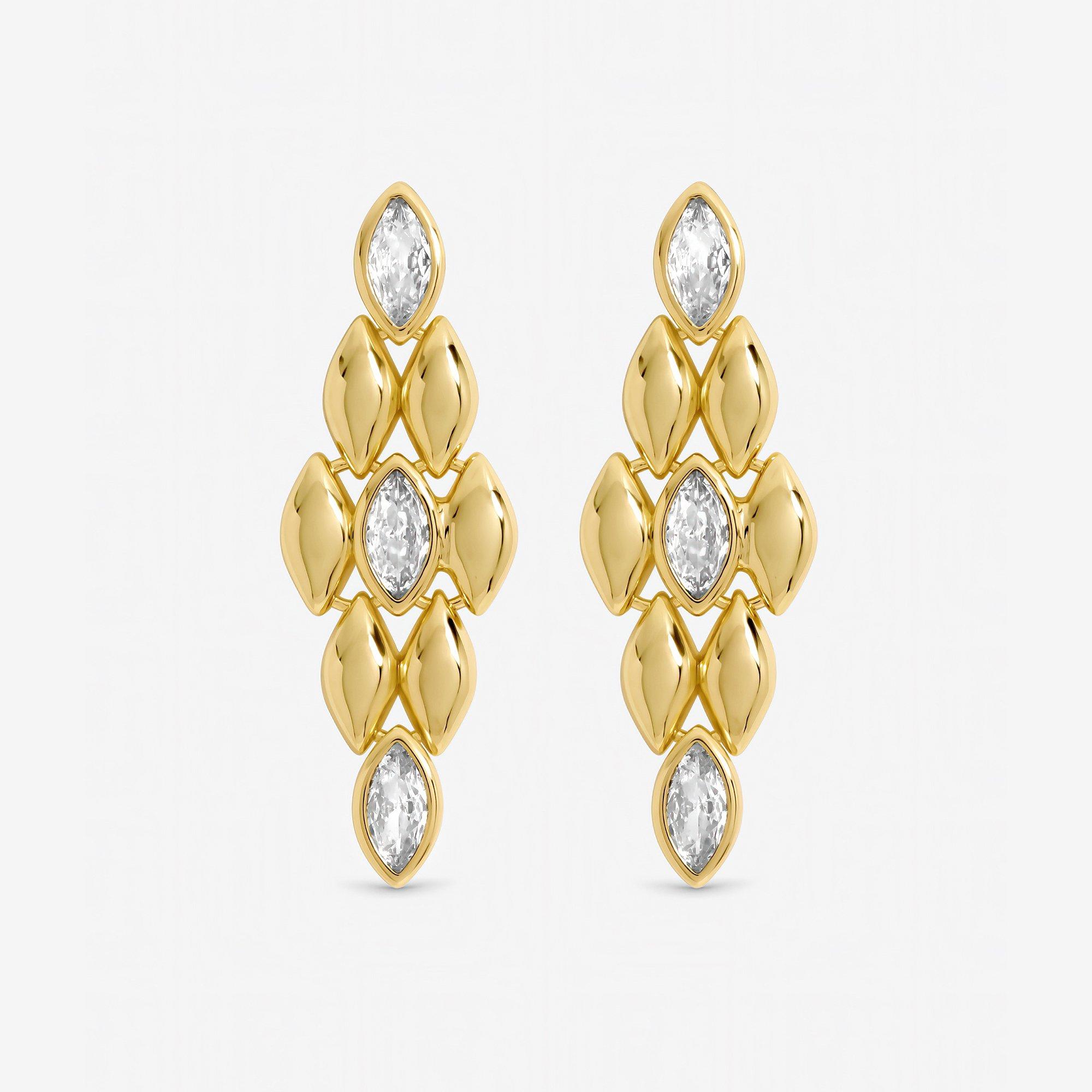 Gold - Jon Richard - Gold Plated and Crystal Earrings