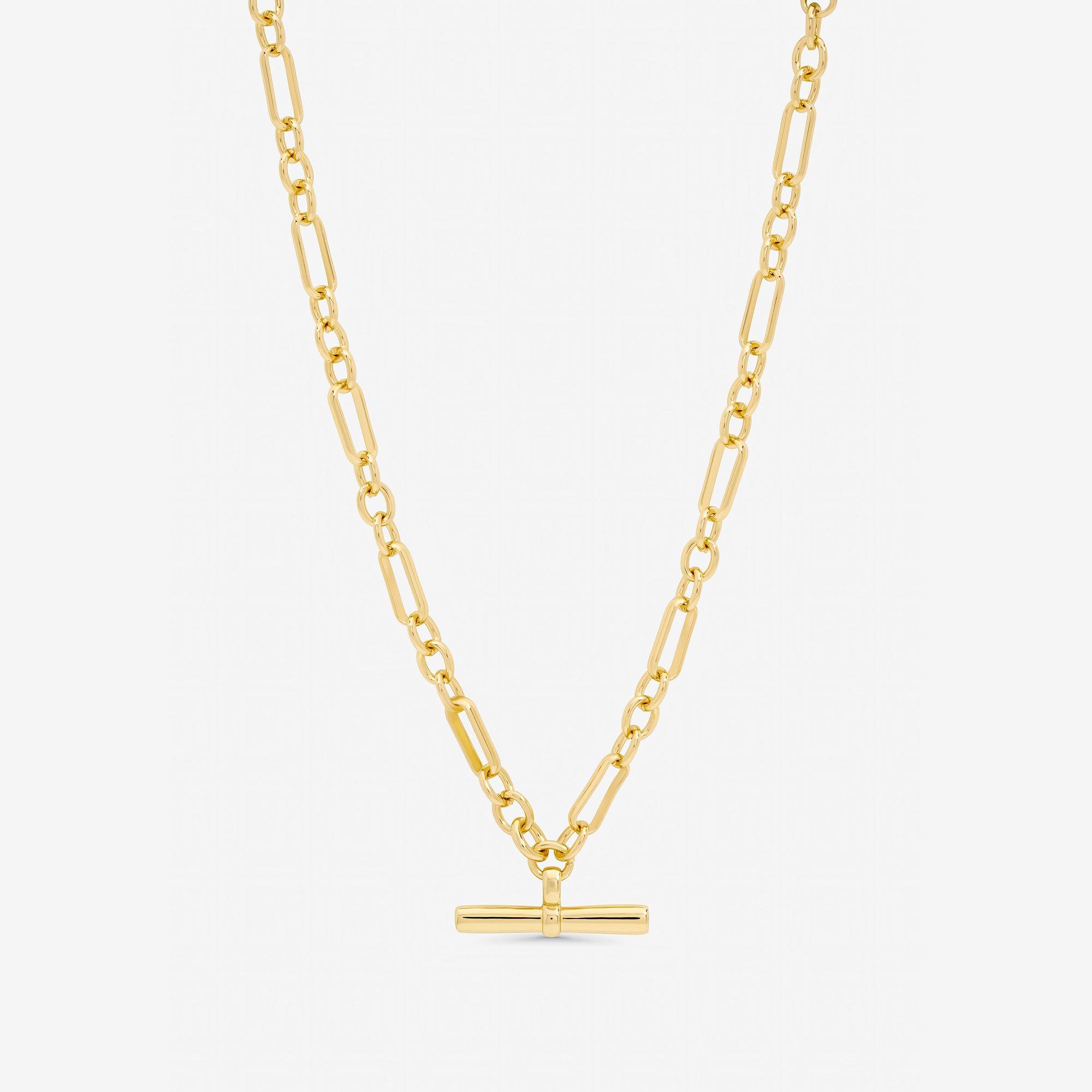 Gold - Jon Richard - Gold Plated Luxe T-Bar Necklace - 1