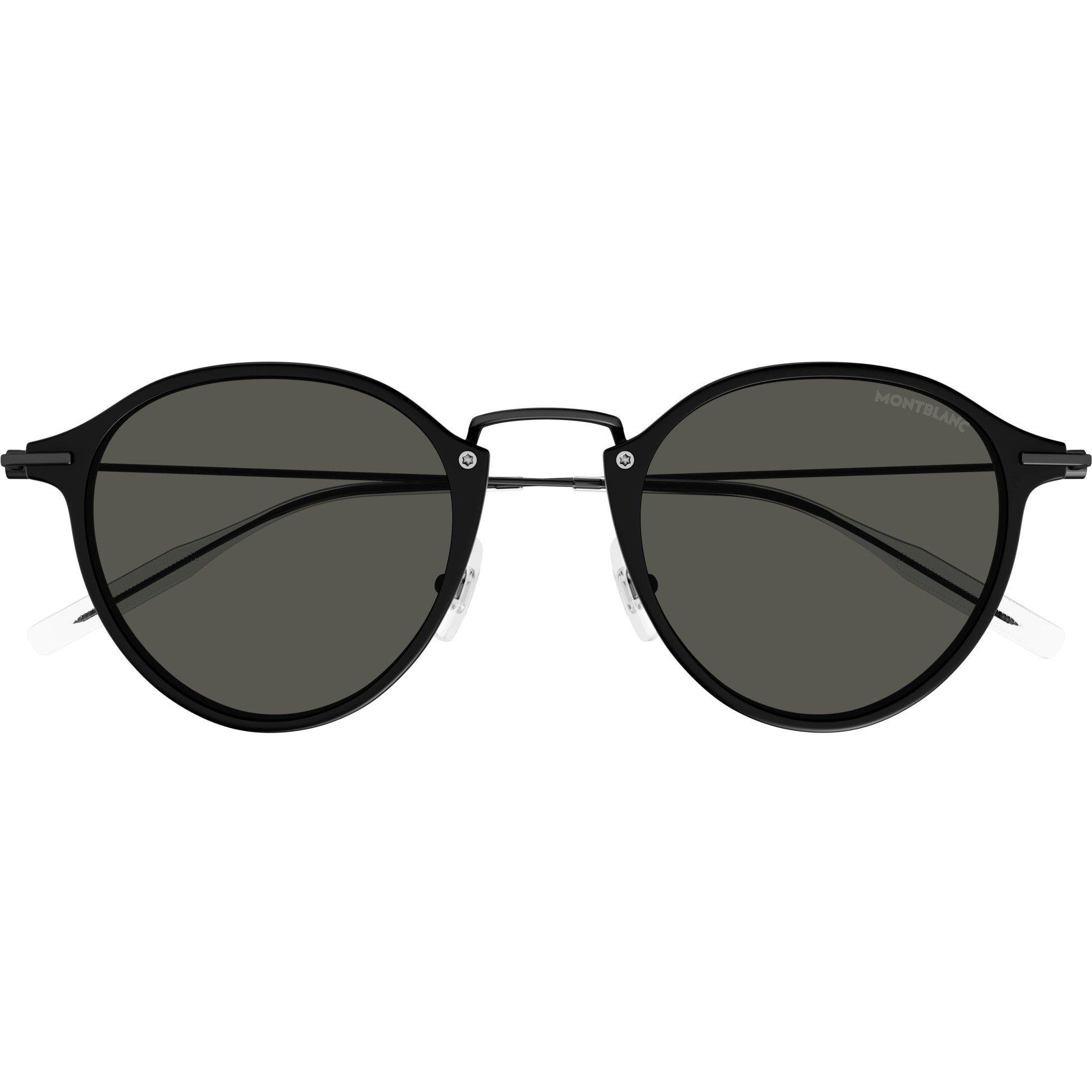 Black - Montblanc - Men's Round Sunglasses - 5