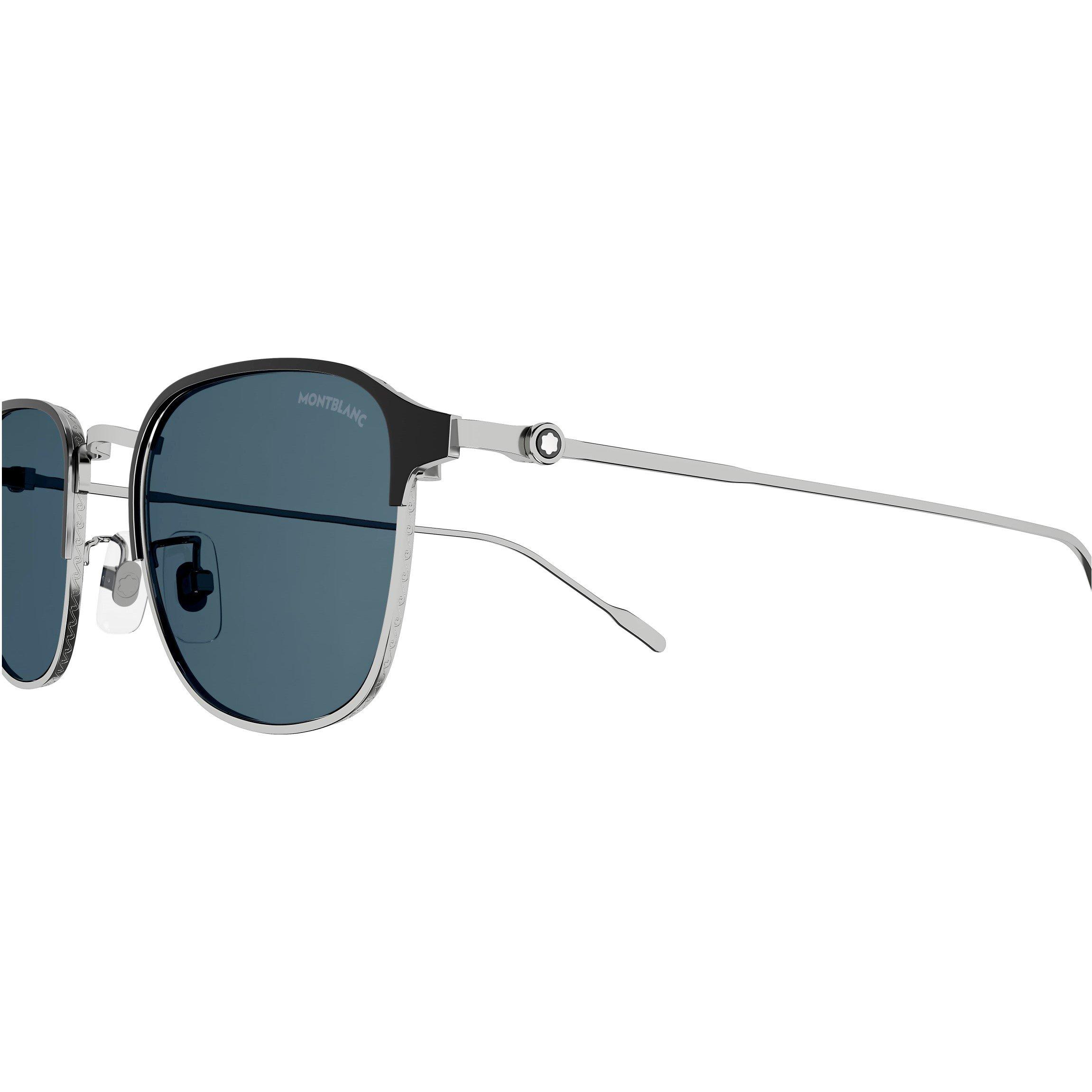 Silver - Montblanc - Men's Round Metal Frame Sunglasses - 3