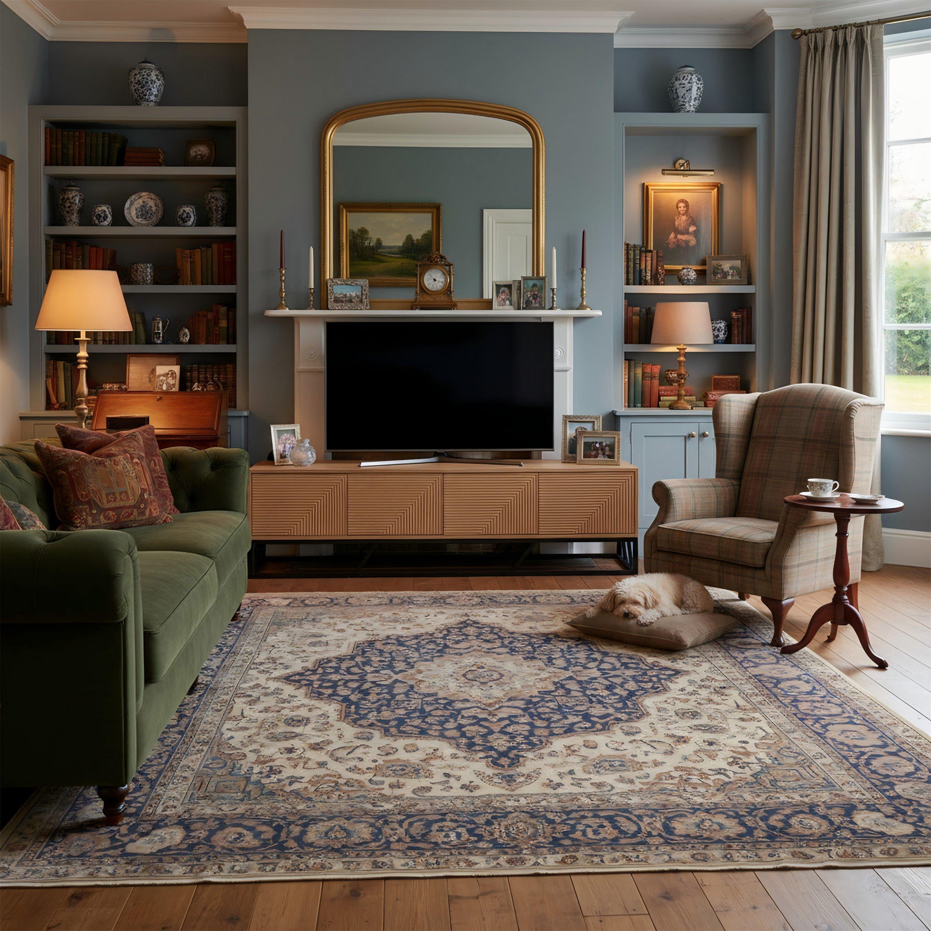 Brown - Biba - Grooved Oak Colour Wooden TV Unit 4 Doors - 2