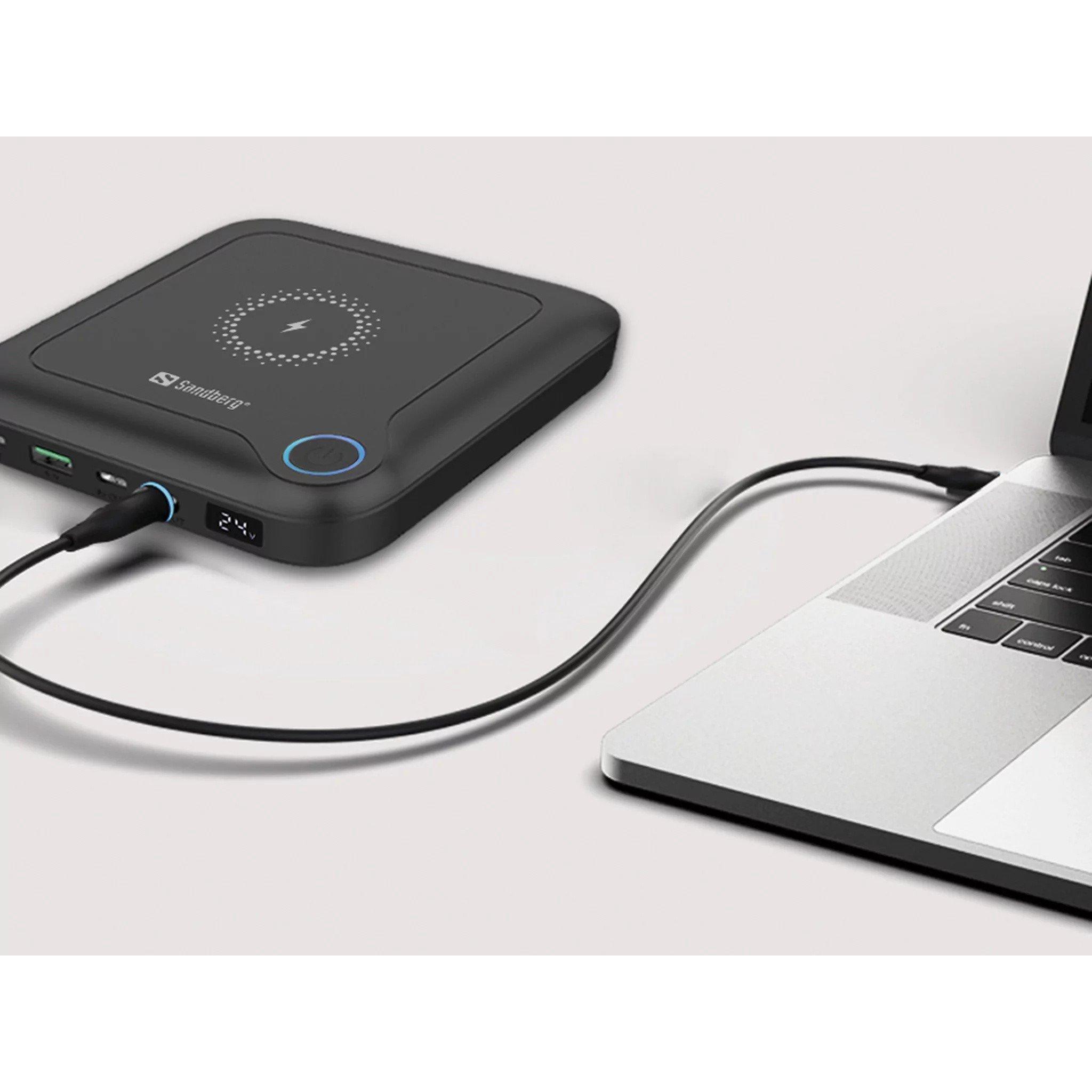 Black - Sandberg - Power bank all-in-one - 25000 mAh - 91.2 Wh - 91 Watt - 6.7 A - PD - 4 output connectors (power DC j - 3